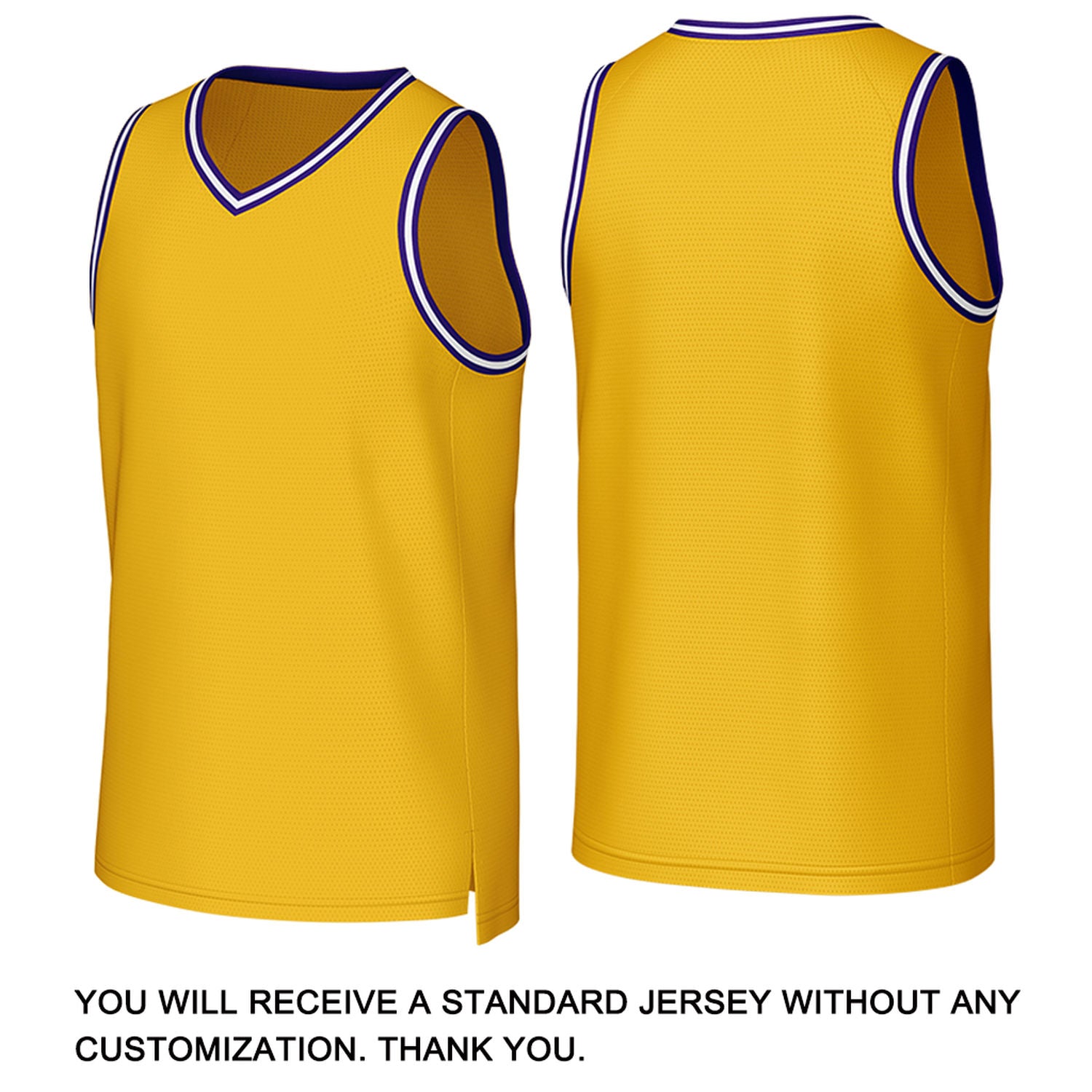 Custom Gold & Purple Mesh Basketball Jersey | Personalized Name & Number Team Uniform