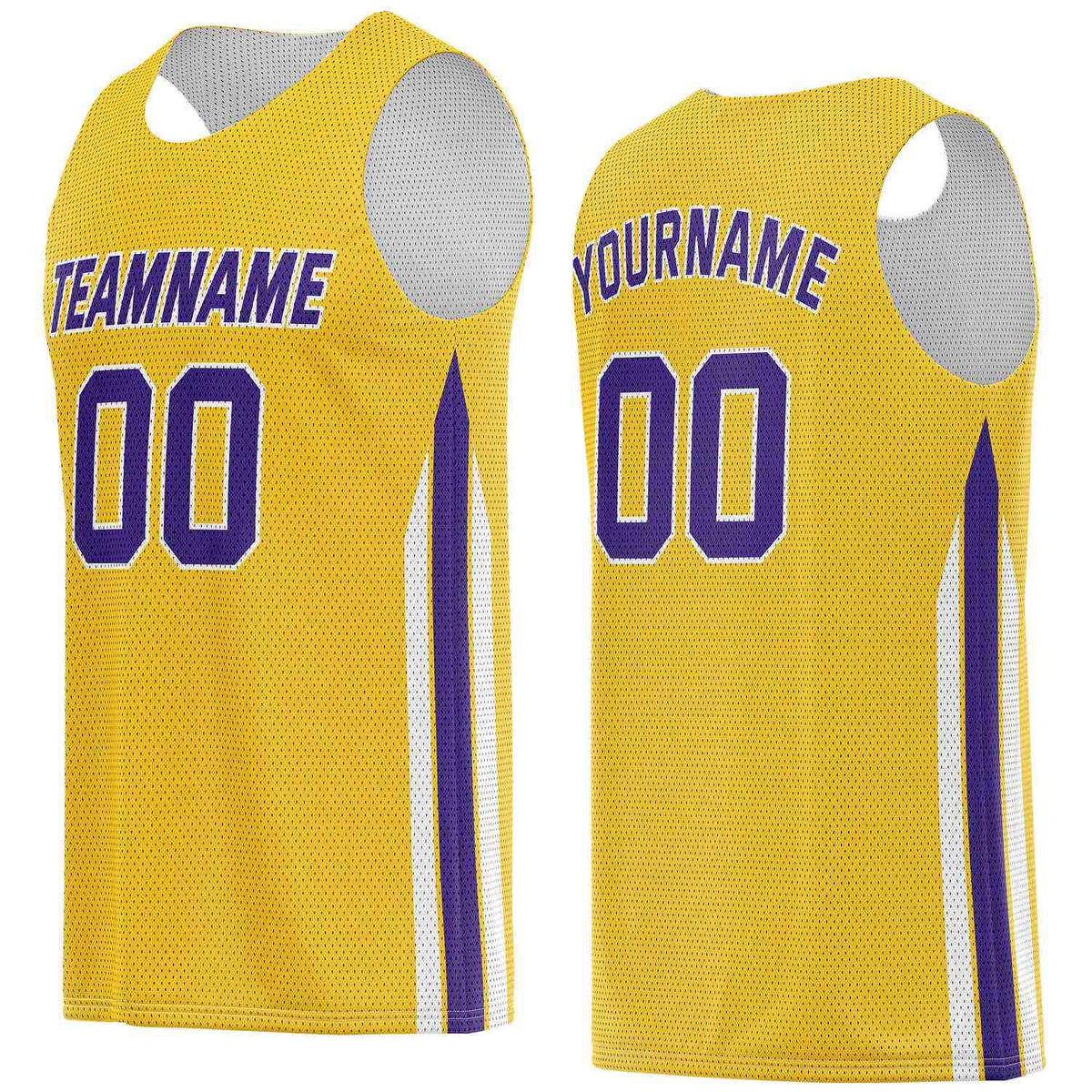 Custom Gold &amp; Purple Basketball Jersey | Personalized Team Kit - Vosoli