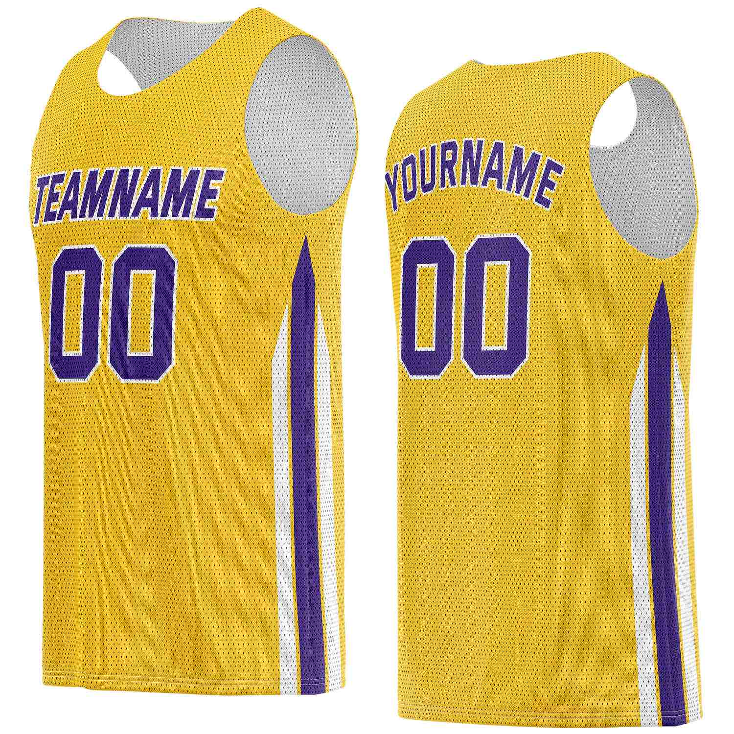 Custom Gold & Purple Basketball Jersey | Personalized Team Kit - Vosoli