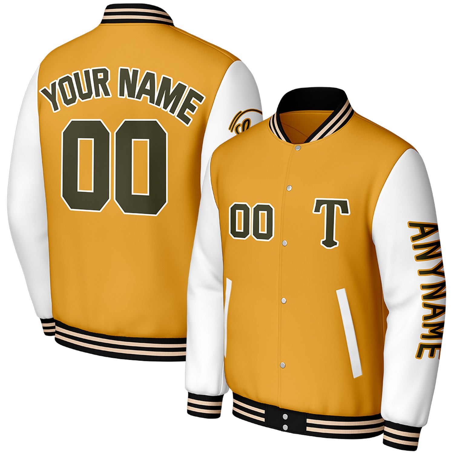 custom baseball jackets for tournaments by Vosoli, personalized stitched name, number & logo, classic button up varsity letterman jacket for tournament team and casual wear