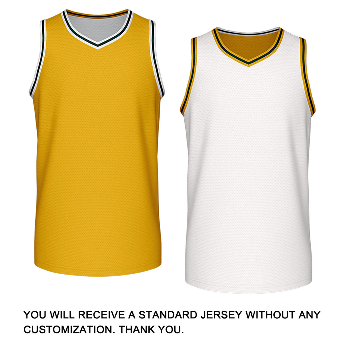Custom Retro Gold & White Reversible Basketball Jersey | Personalized Team Jersey | Vosoli