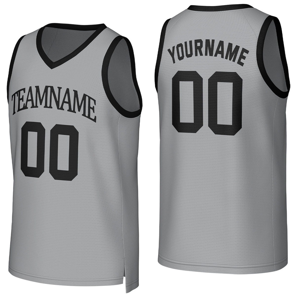 Custom gray basketball jersey with logo, personalized name &amp; number, team uniform for men women youth game practice - Vosoli