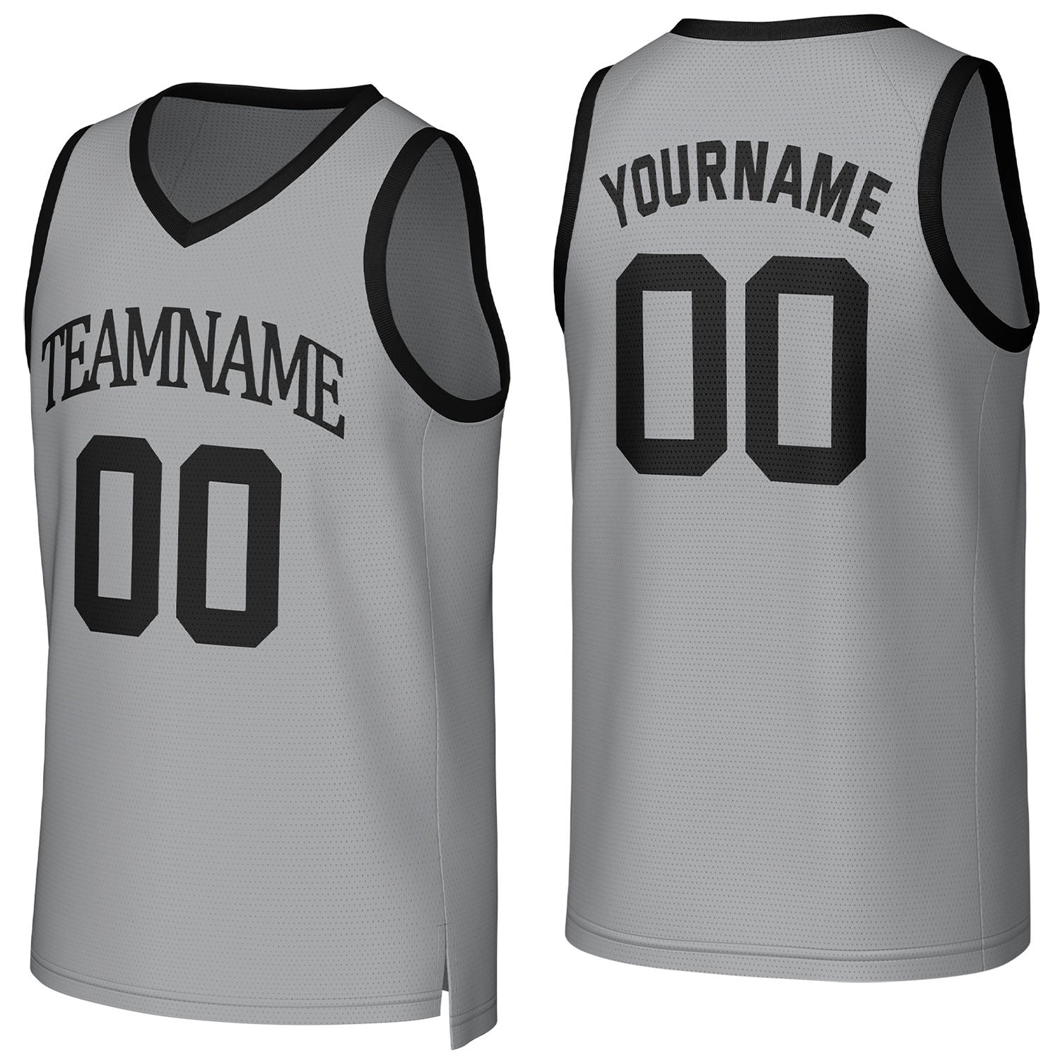 Custom gray basketball jersey with logo, personalized name & number, team uniform for men women youth game practice - Vosoli