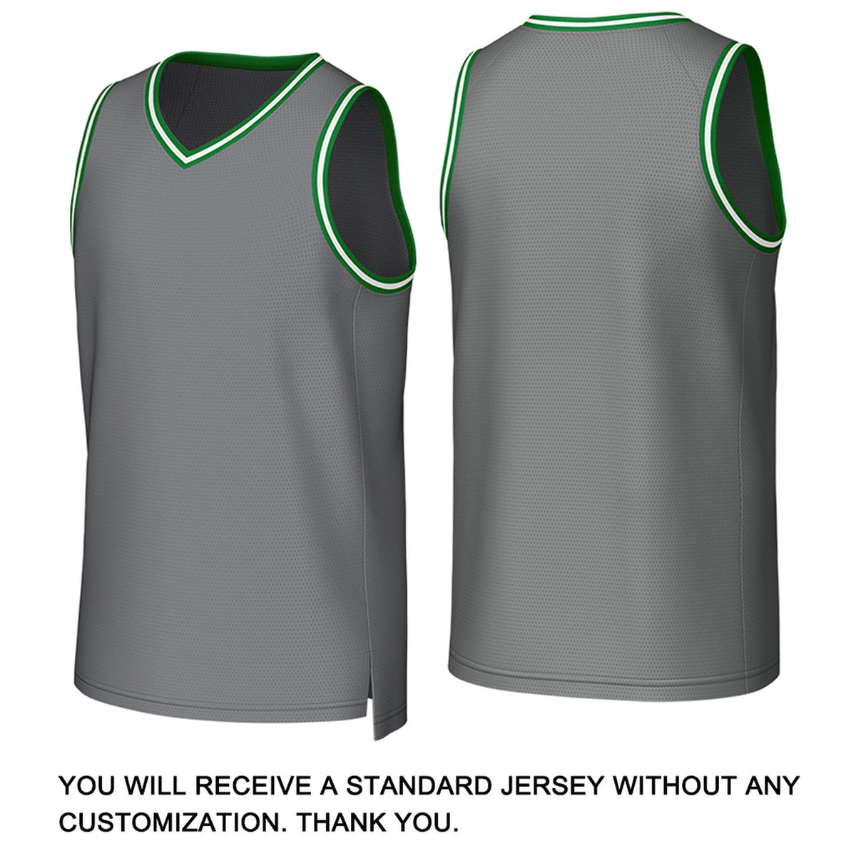 Custom Gray & Green Mesh Basketball Jersey | Personalized Name & Number Team Uniform