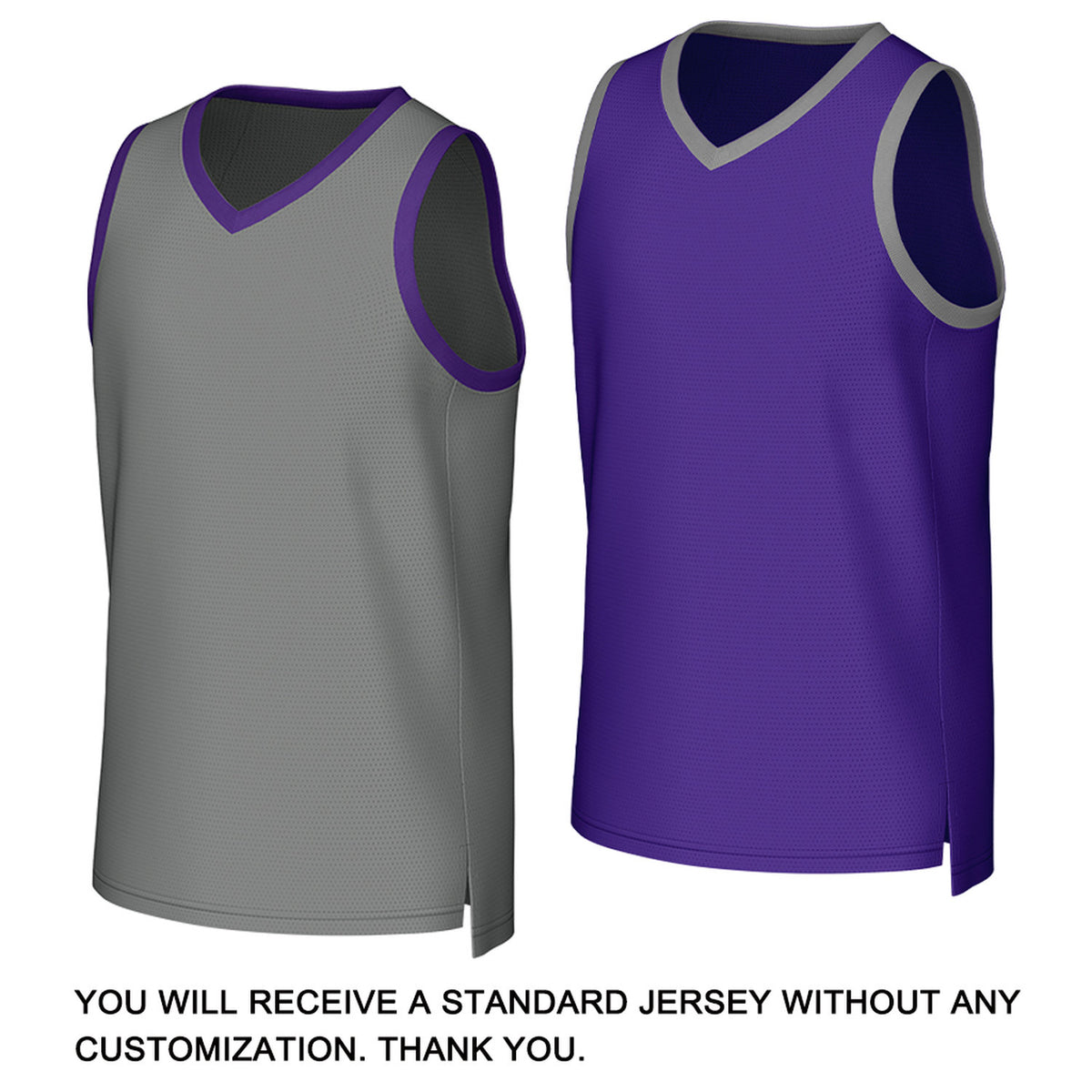 Custom Gray & Purple Reversible Basketball Jersey | Personalized Team Uniform