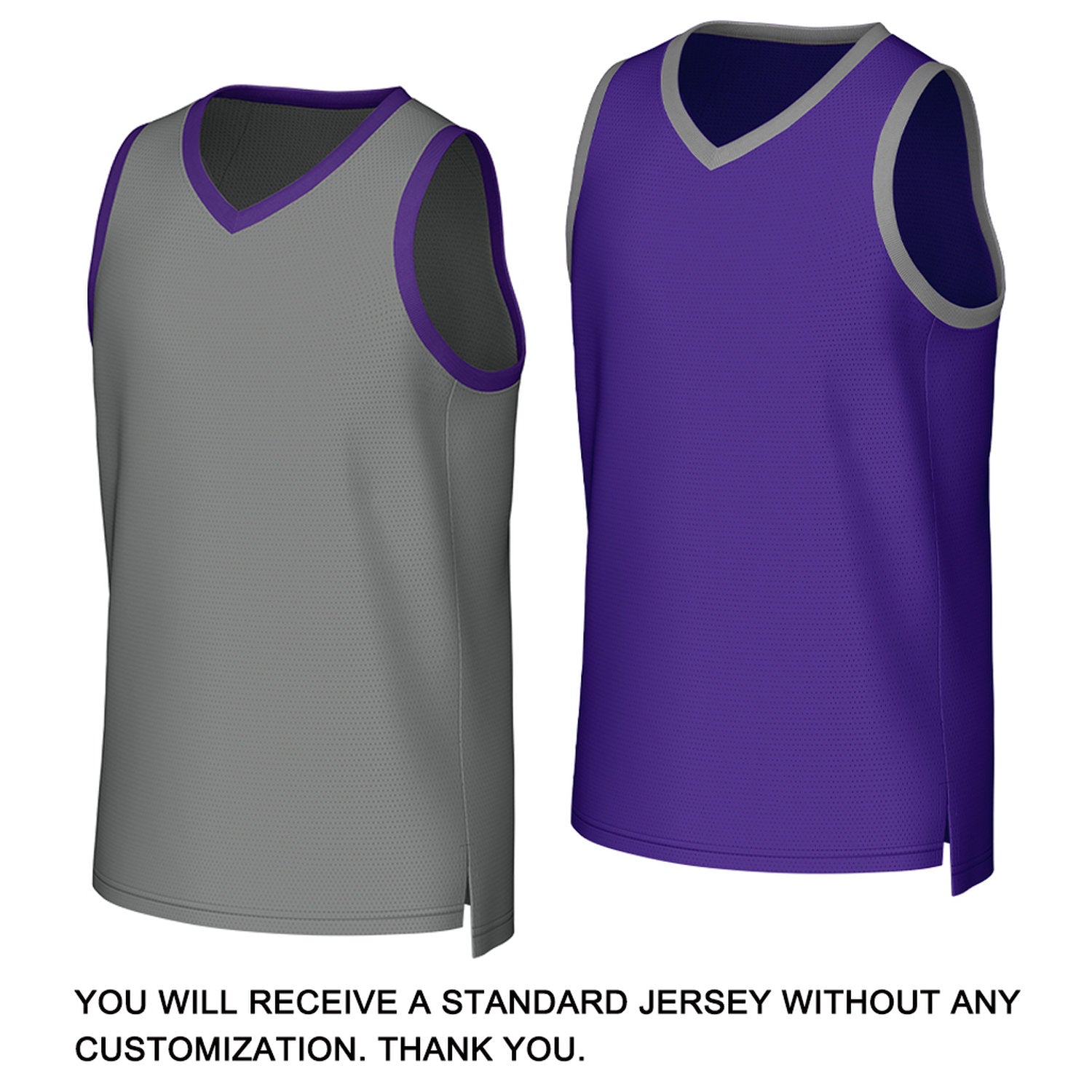 Custom Gray & Purple Reversible Basketball Jersey | Personalized Team Uniform
