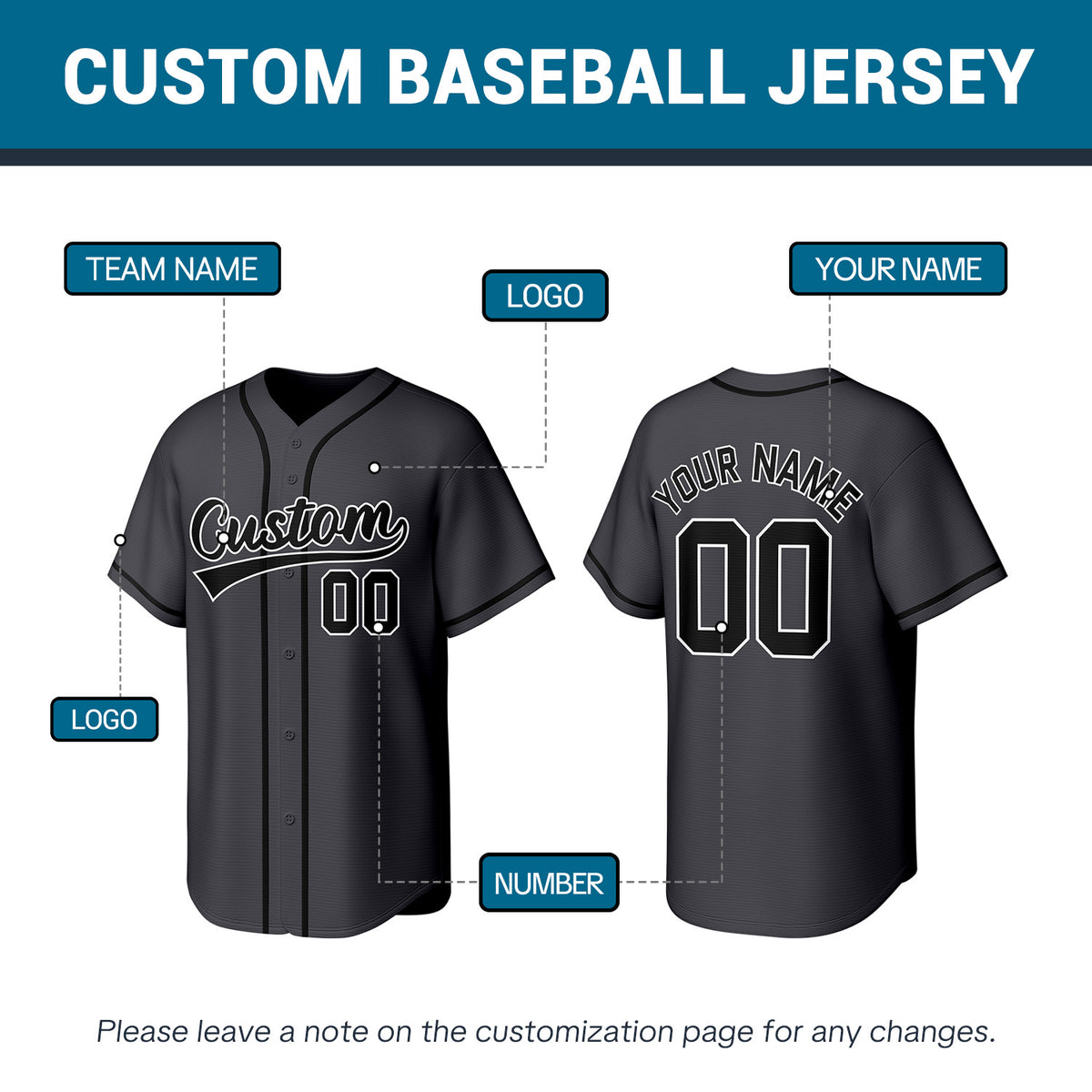 Custom Gray Stitched Baseball Jersey | Personalized Name & Number | Team Uniform