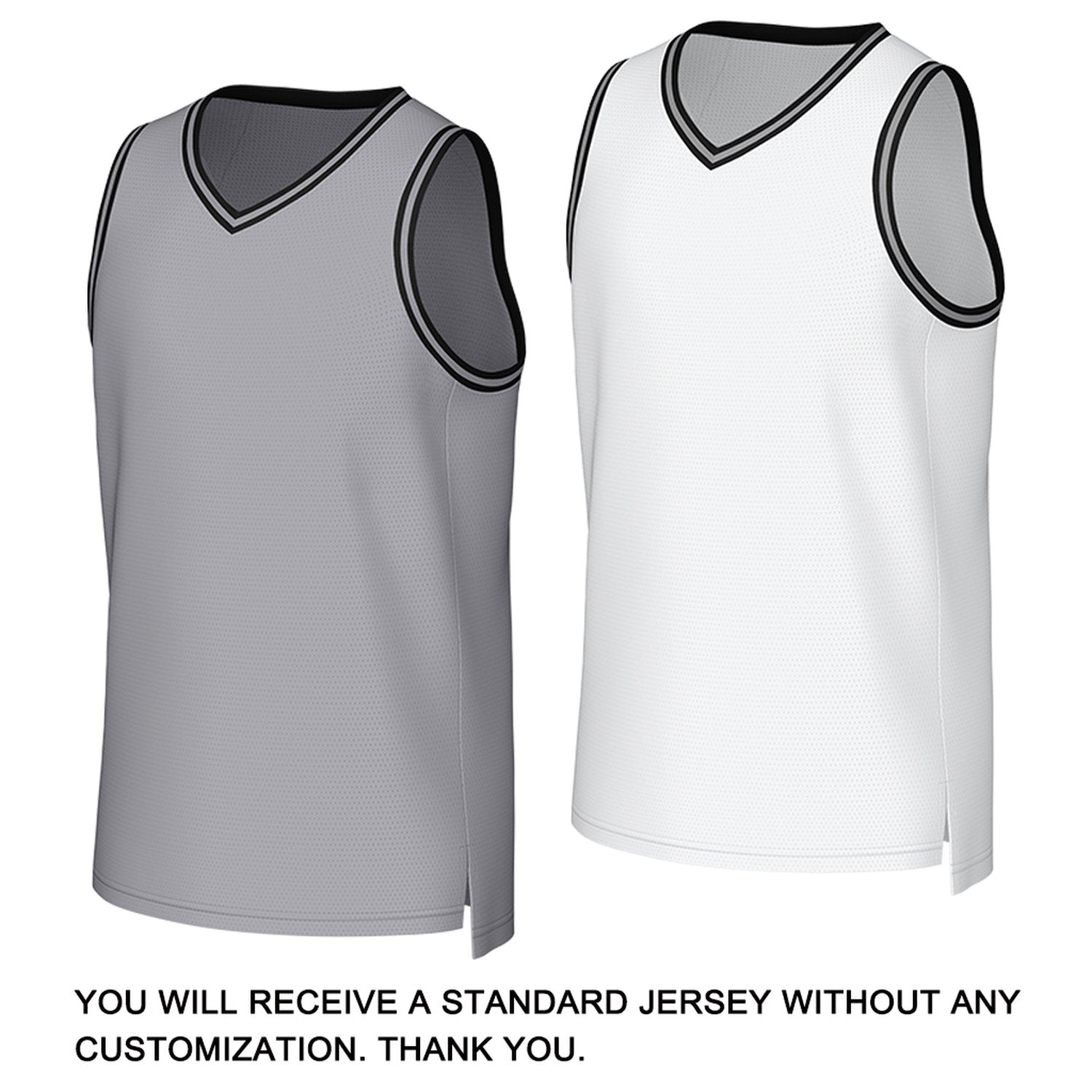Custom Gray & White Reversible Basketball Jersey | Personalized Team Uniform