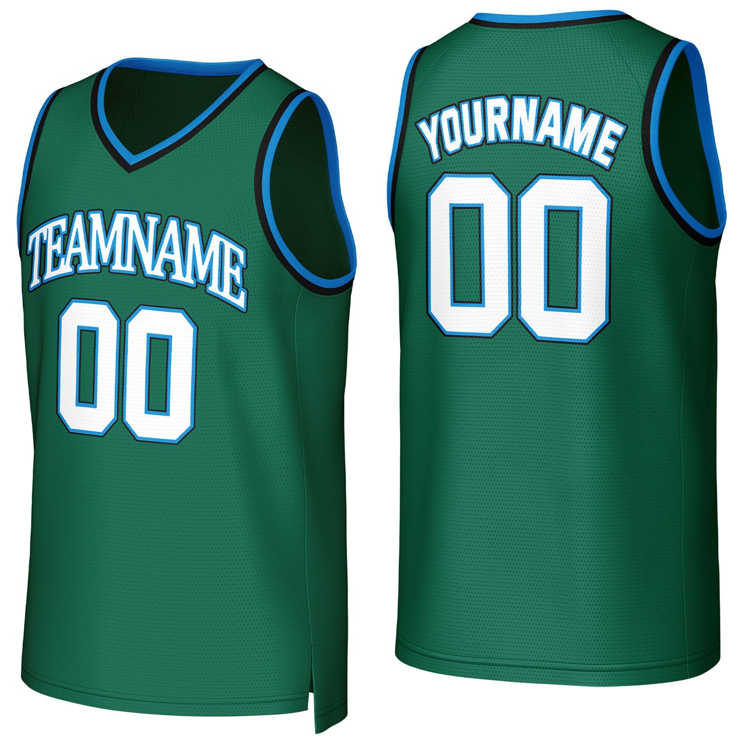 Custom green basketball jersey with logo, personalized name & number, team uniform for men women youth game practice - Vosoli