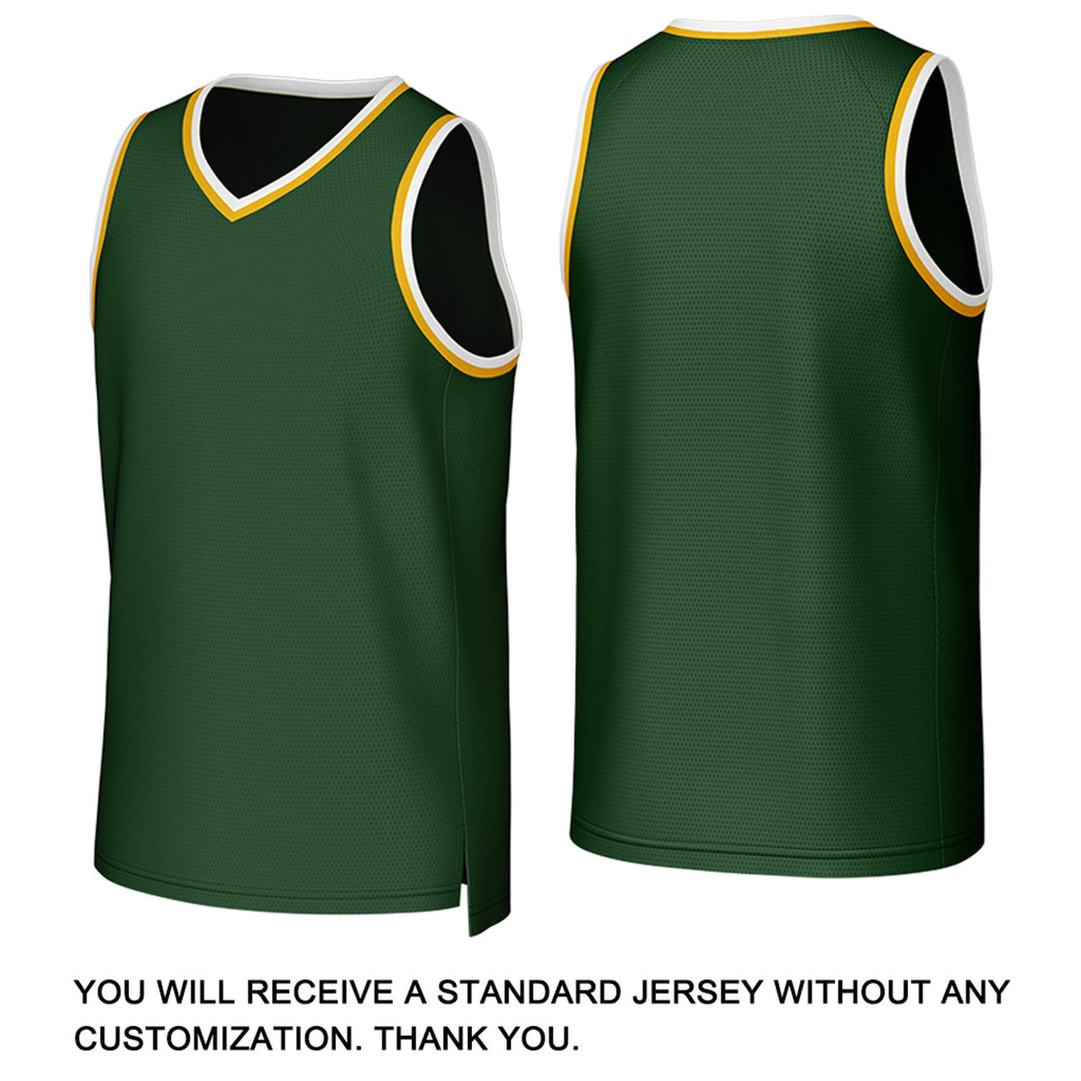 Custom Green & Gold Basketball Jersey | Personalized Name & Number Team Uniform