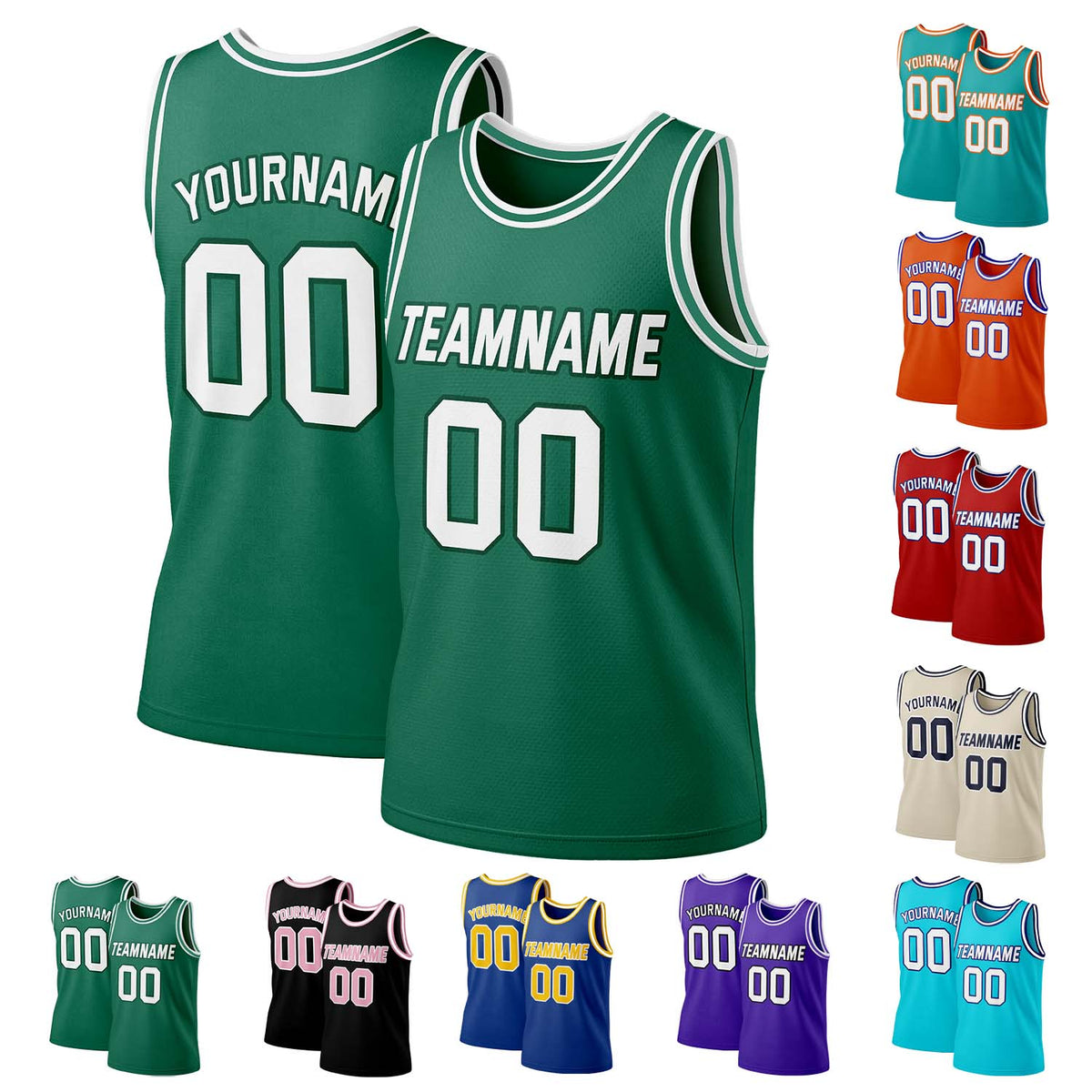 Custom Green & White Mesh Basketball Jersey | Personalized Team Uniform