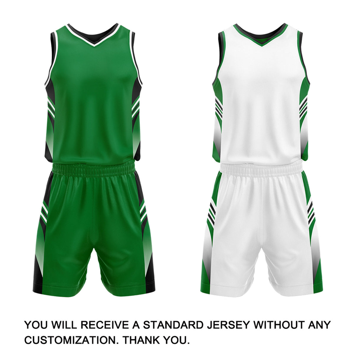 Custom Green & White Reversible Basketball Uniform Set | Personalized Team Jersey Kit