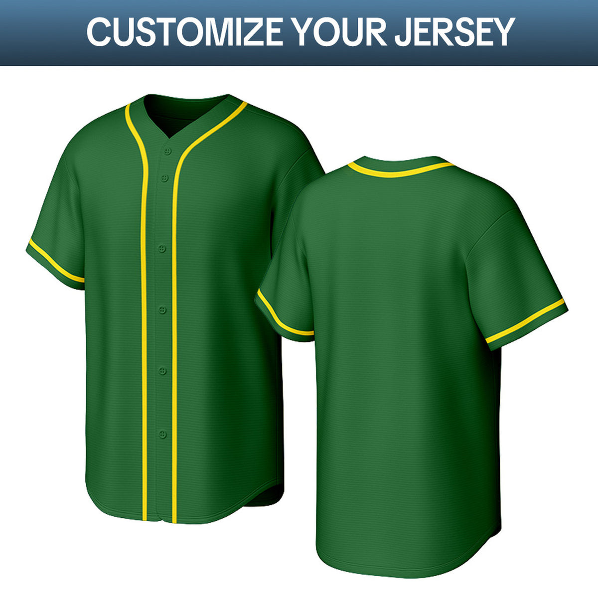 Custom Green & Yellow Personalized Baseball Jersey | Team Sports Uniform | Vosoli