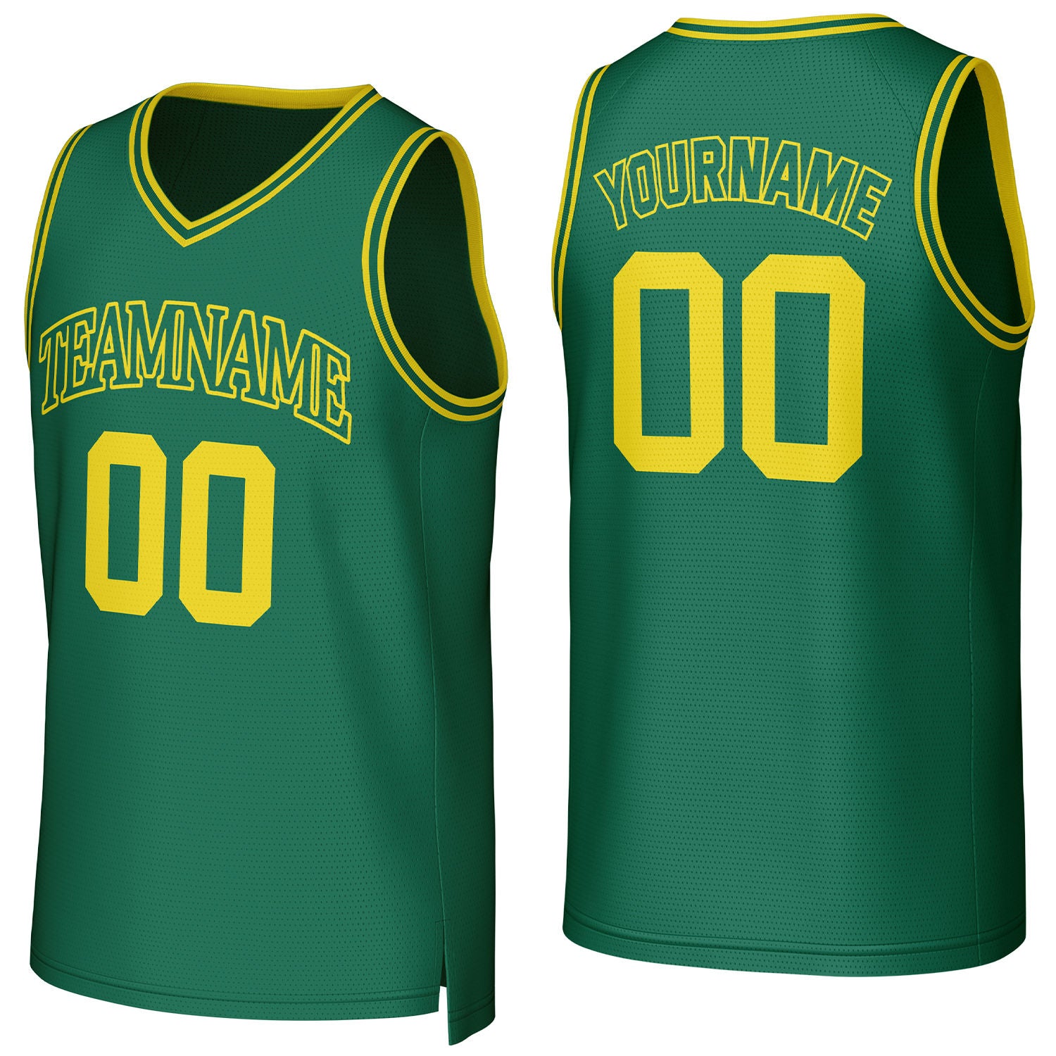 Custom green basketball jersey with logo, personalized name & number, team uniform for men women youth game practice - Vosoli
