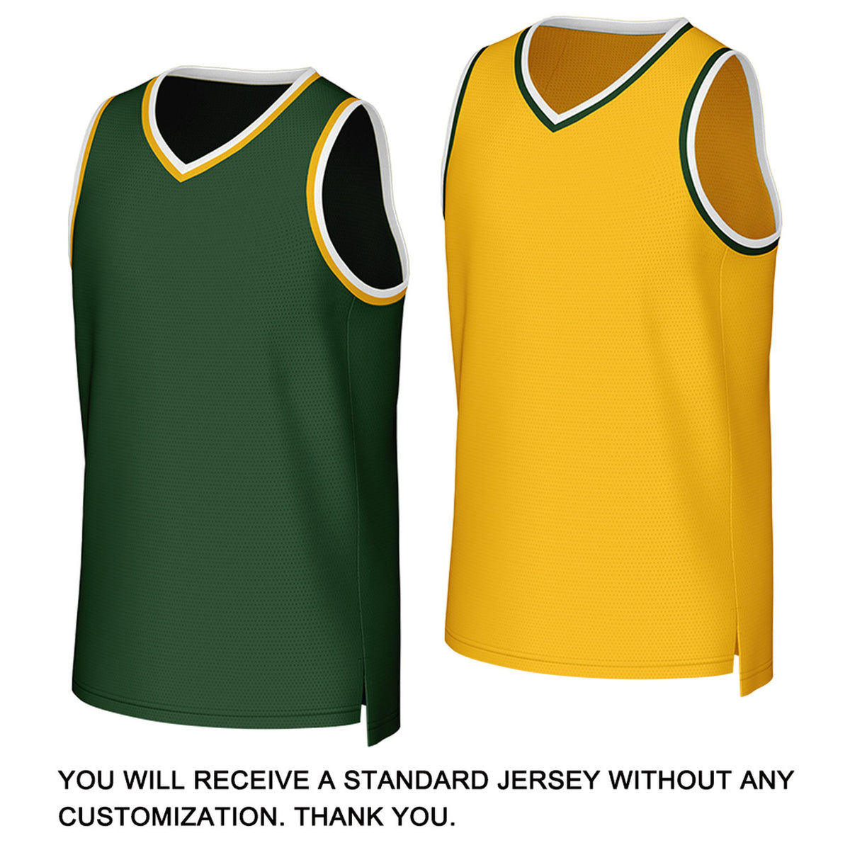 Custom Green & Yellow Reversible Basketball Jersey | Personalized Team Uniform