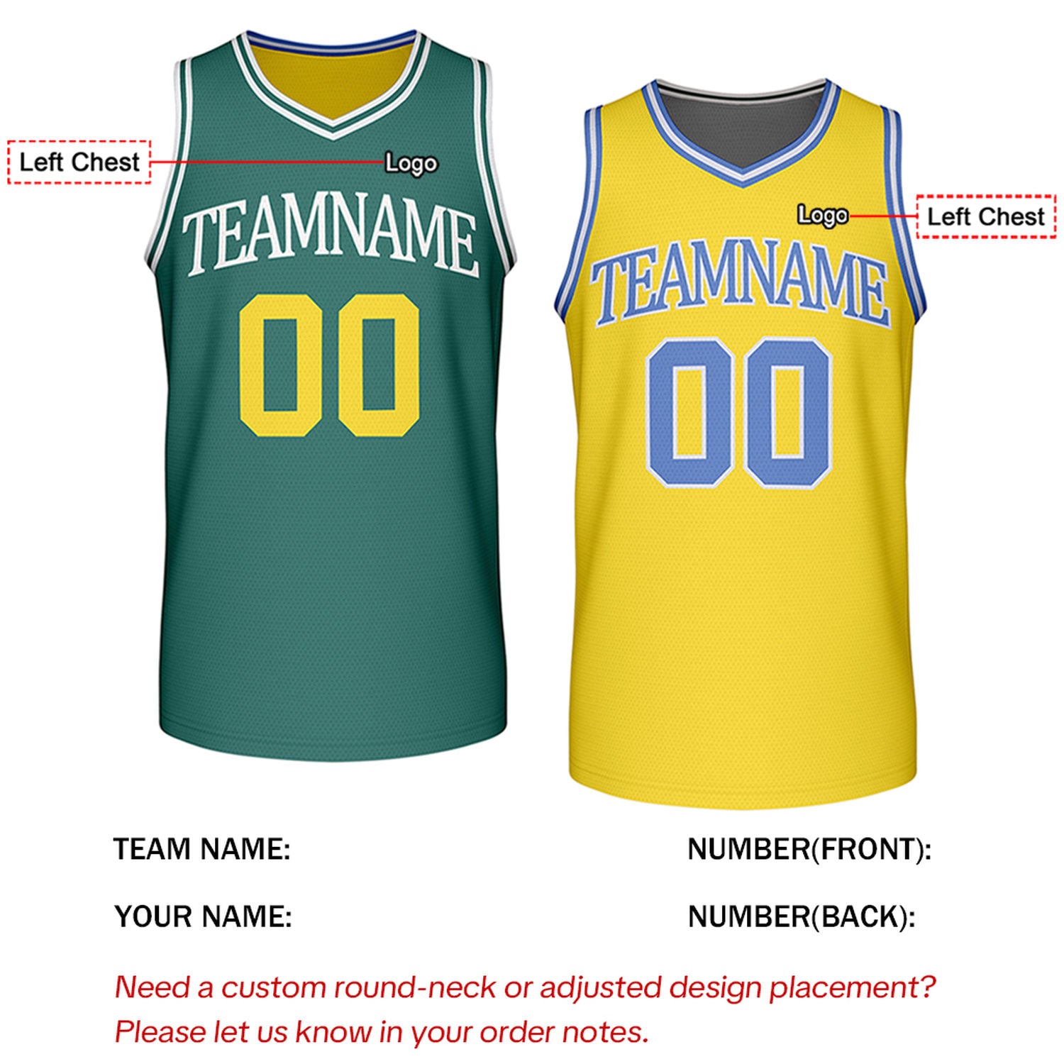 Custom Retro Green & Yellow Reversible Basketball Jersey | Personalized Team Jersey | Vosoli