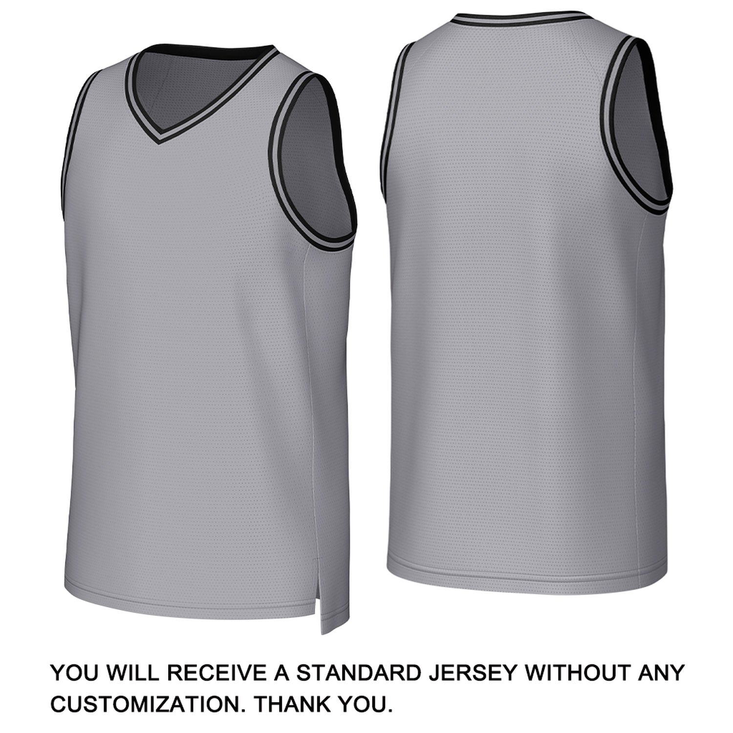 Custom Grey & Black Basketball Jersey | Personalized Name & Number Team Uniform