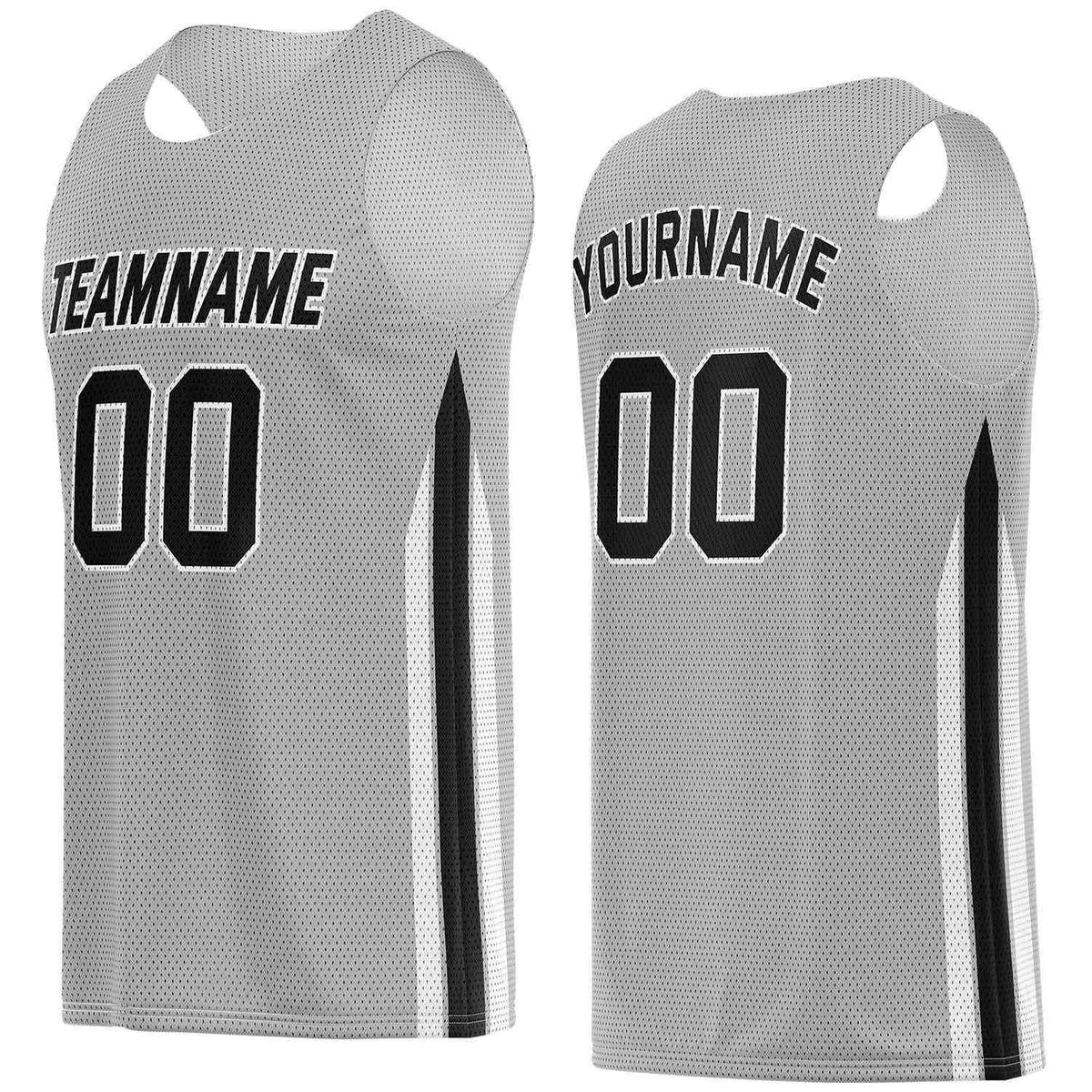 Custom Grey &amp; Black Basketball Jersey | Personalized Team Kit - Vosoli