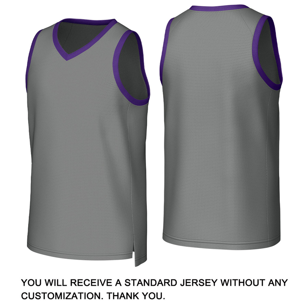 Custom Grey & Purple Basketball Jersey | Personalized Name & Number Team Uniform