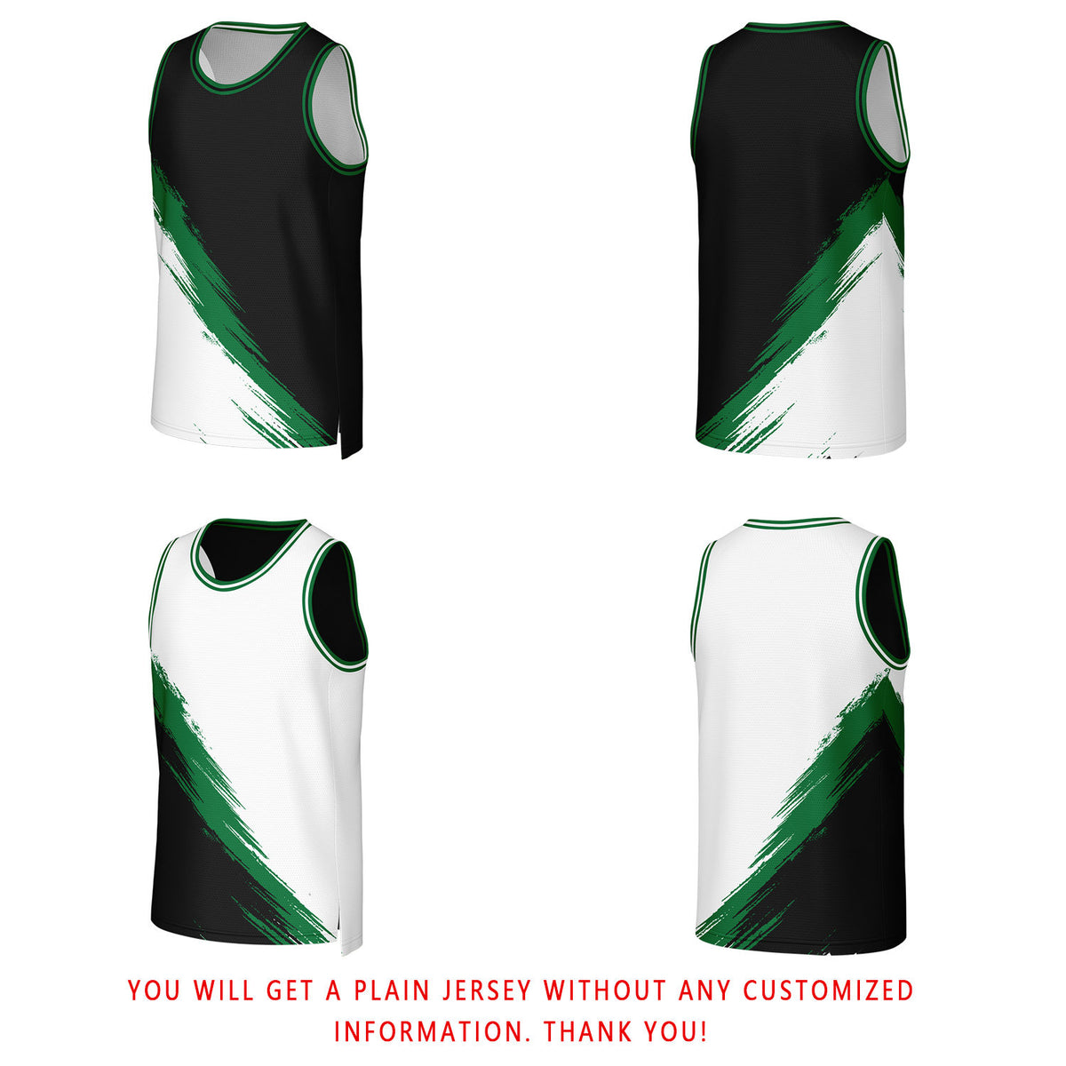 Custom Black & White Brush Stroke Reversible Basketball Jersey | Personalized Team Uniforms for Adult & Youth