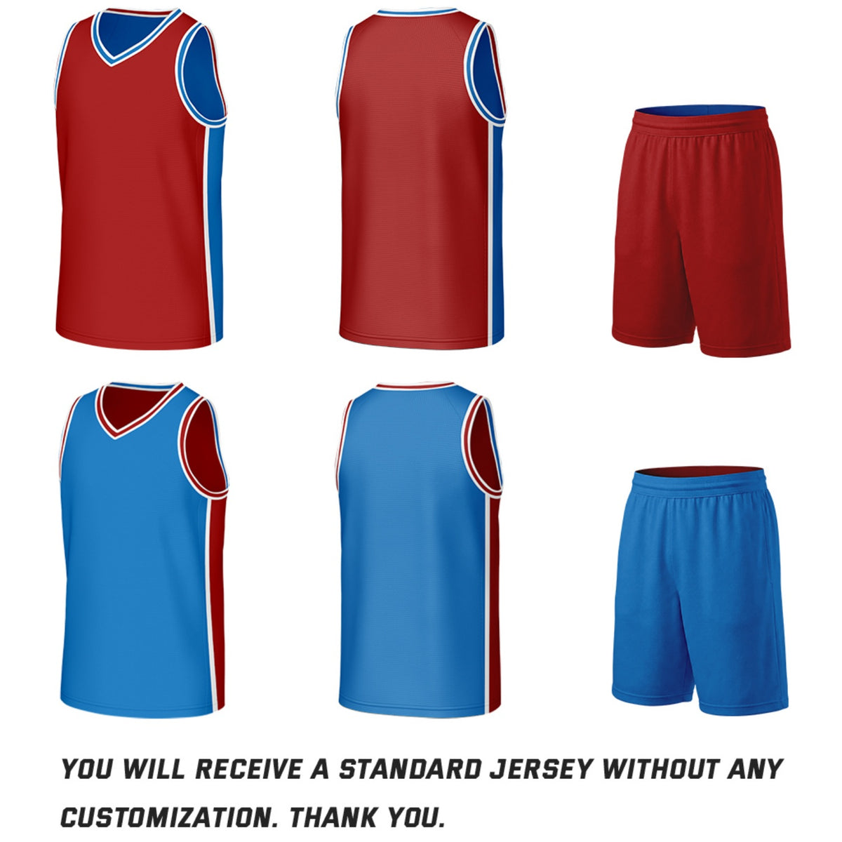Custom Red & Blue Double Sided Basketball Uniform Set | Personalized Team Uniforms for Adult & Youth