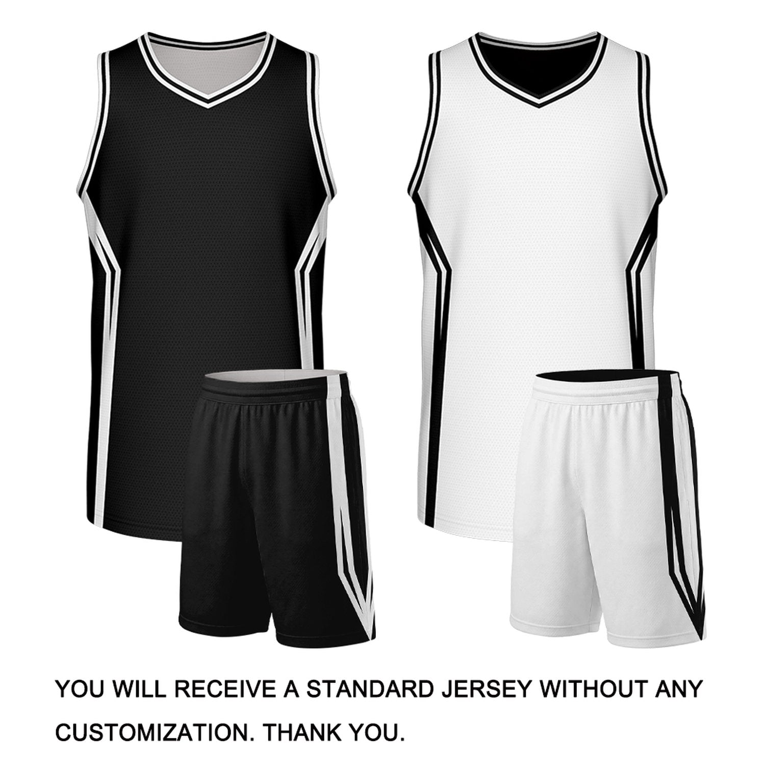 - Custom Black & White Two Sided Basketball Uniform Set | Personalized Team Uniforms for Adult & Youth