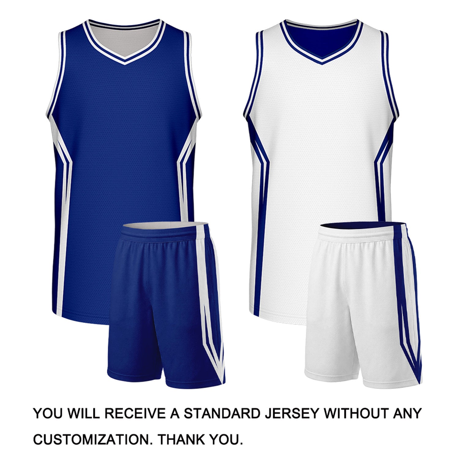 Custom Royal Blue & White Two Sided Basketball Uniform Set | Personalized Team Uniforms for Adult & Youth