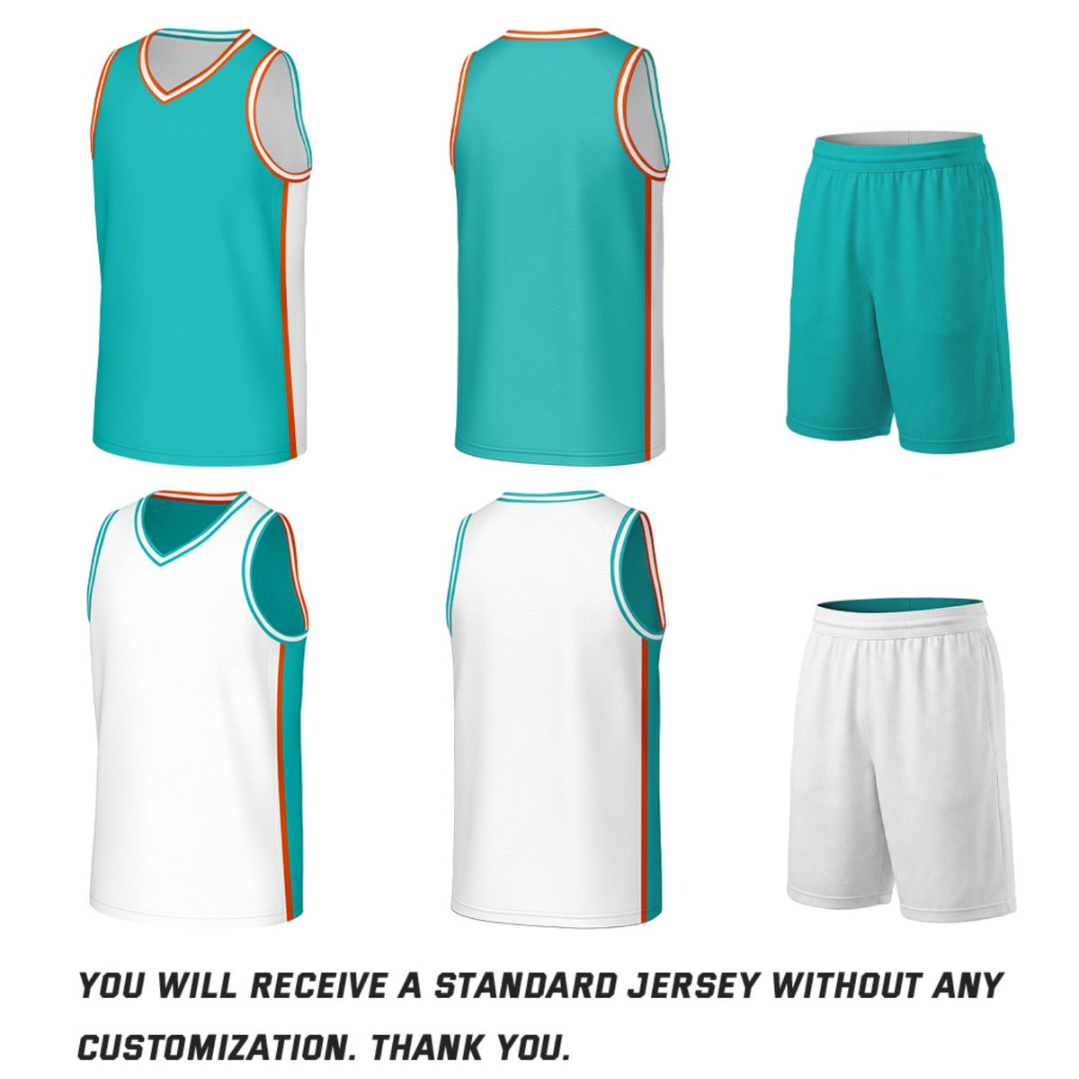 Custom Teal & White Double Sided Basketball Uniform Set | Personalized Team Uniforms for Adult & Youth