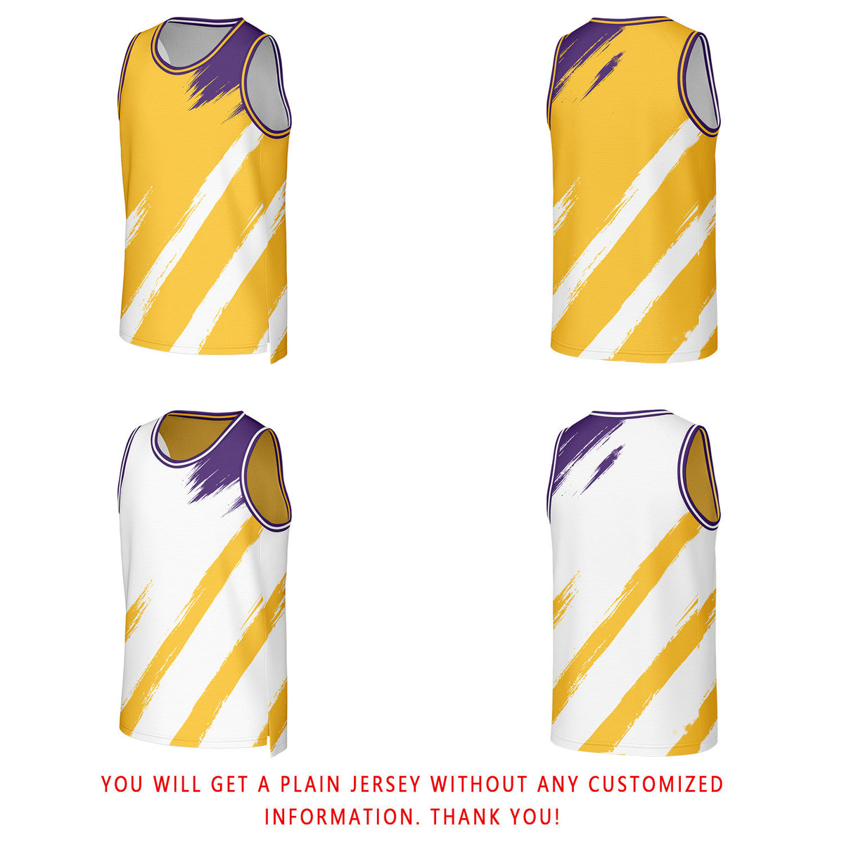 Custom Gold & White Brush Stroke Reversible Basketball Jersey | Personalized Team Uniforms for Adult & Youth