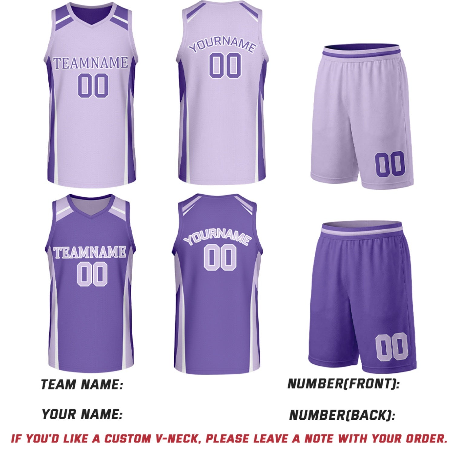 Custom Lavender & Purple Reversible Basketball Jerseys | Personalized Team Uniform Set for Women