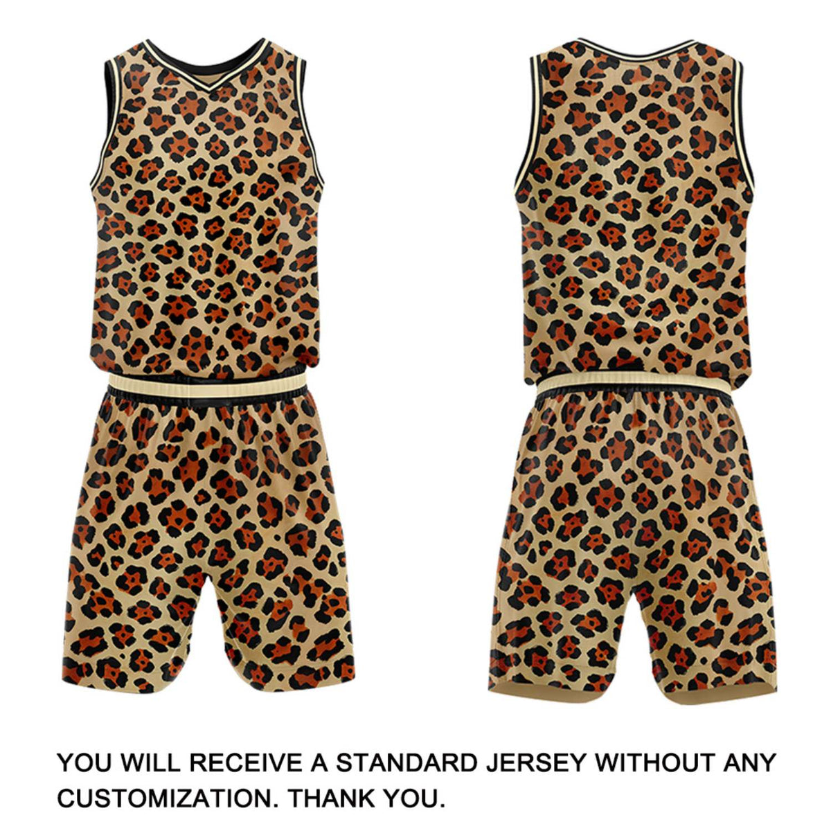Custom Leopard Print Basketball Jersey & Shorts Set | Personalized Team Uniform