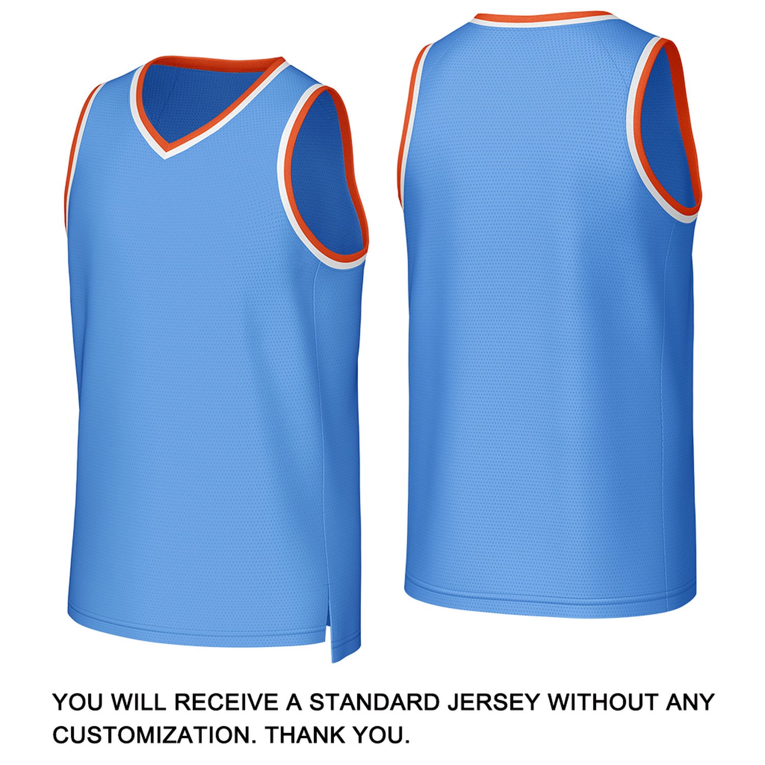 Custom Light Blue & Orange Mesh Basketball Jersey | Personalized Name & Number Team Uniform