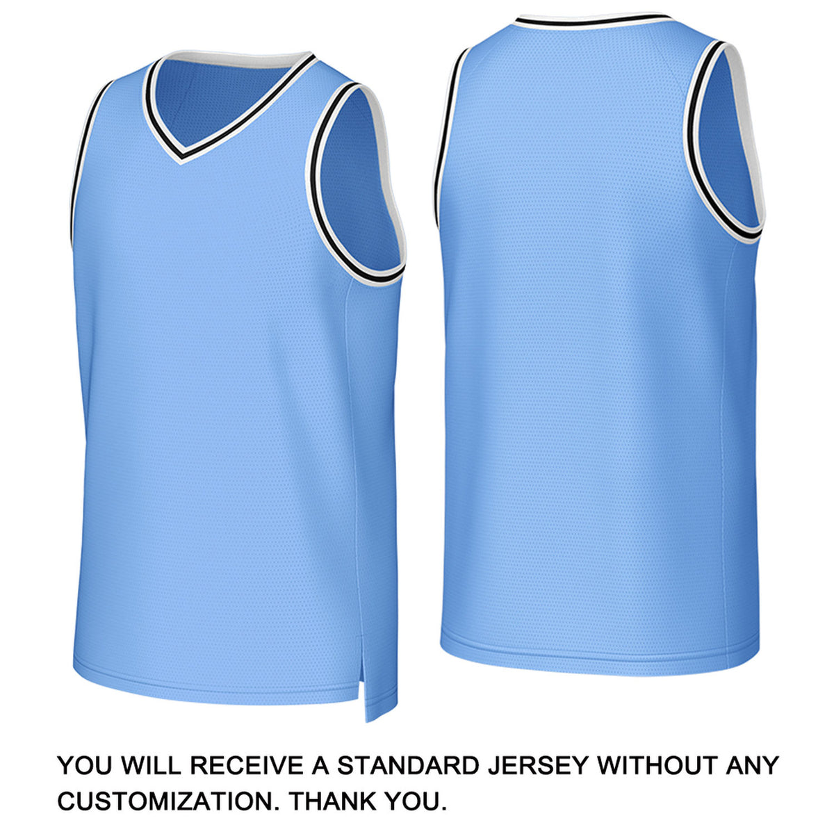 Custom Light Blue White Basketball Jersey | Personalized Name & Number Team Uniform