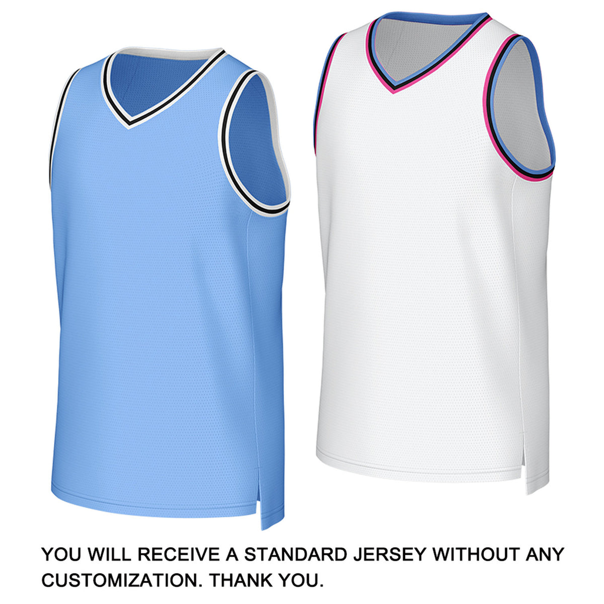 Custom Light Blue & White Reversible Basketball Jersey | Personalized Team Uniform