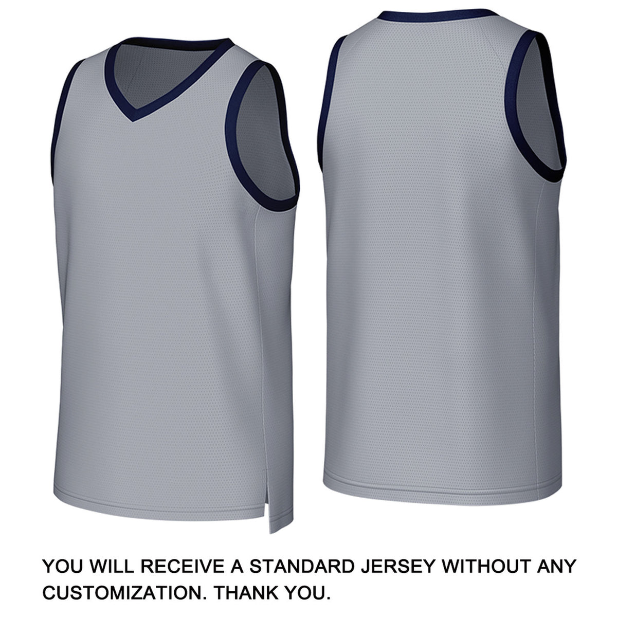 Custom Light Gray & Navy Blue Mesh Basketball Jersey | Personalized Name & Number Team Uniform