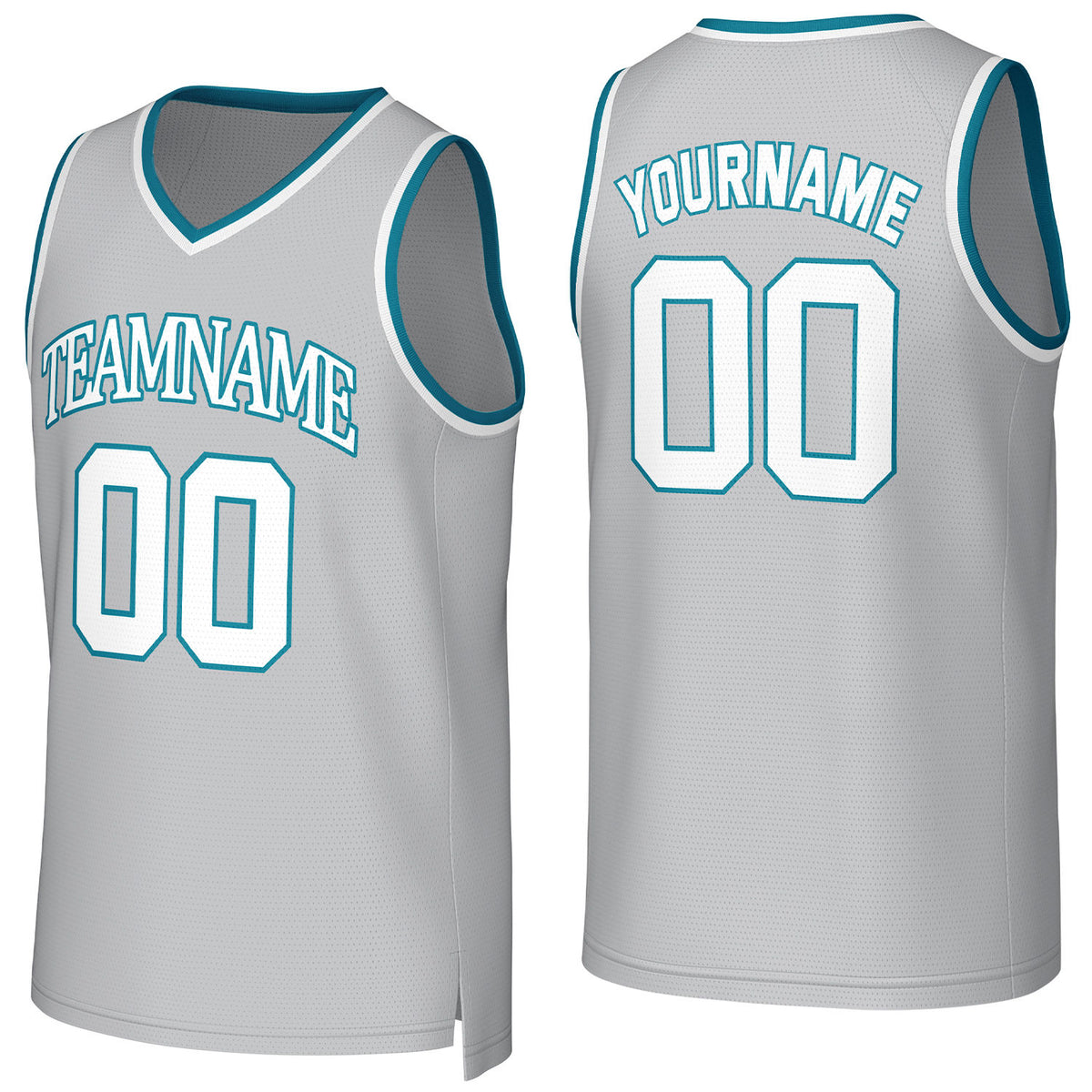 Custom light gray basketball jersey with logo, personalized name &amp; number, team uniform for men women youth game practice - Vosoli