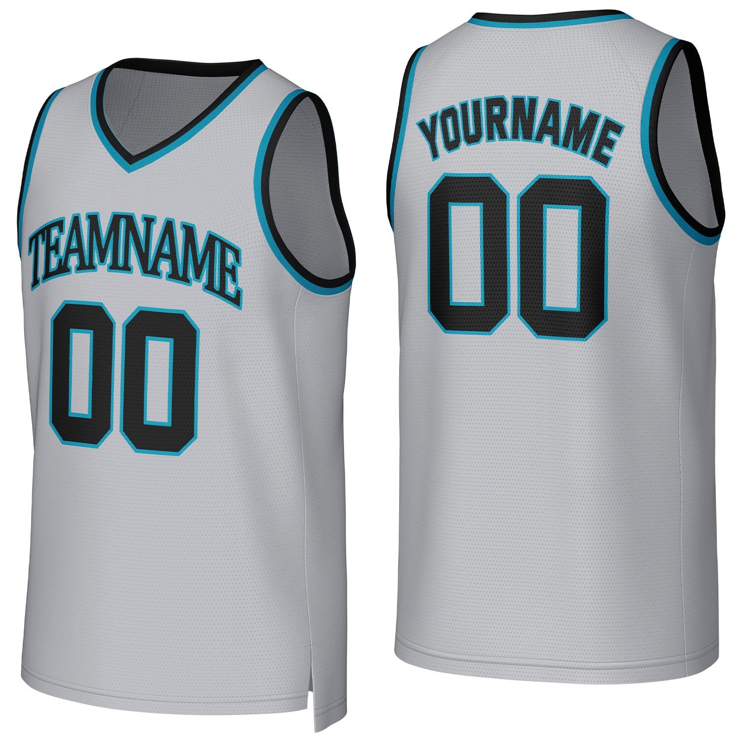 Custom light gray basketball jersey with logo, personalized name & number, team uniform for men women youth game practice - Vosoli