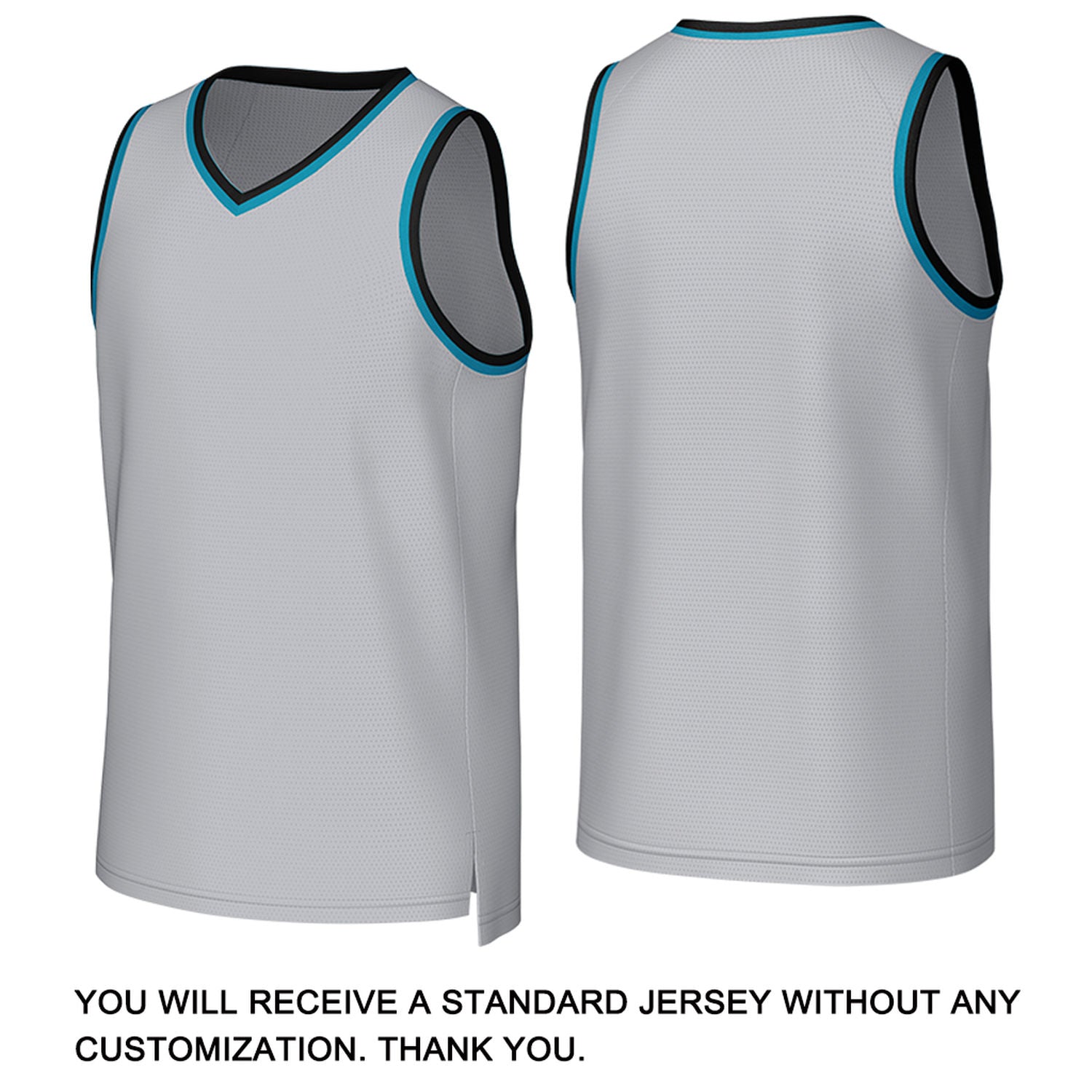 Custom Light Gray & Teal Basketball Jersey | Personalized Name & Number Team Uniform