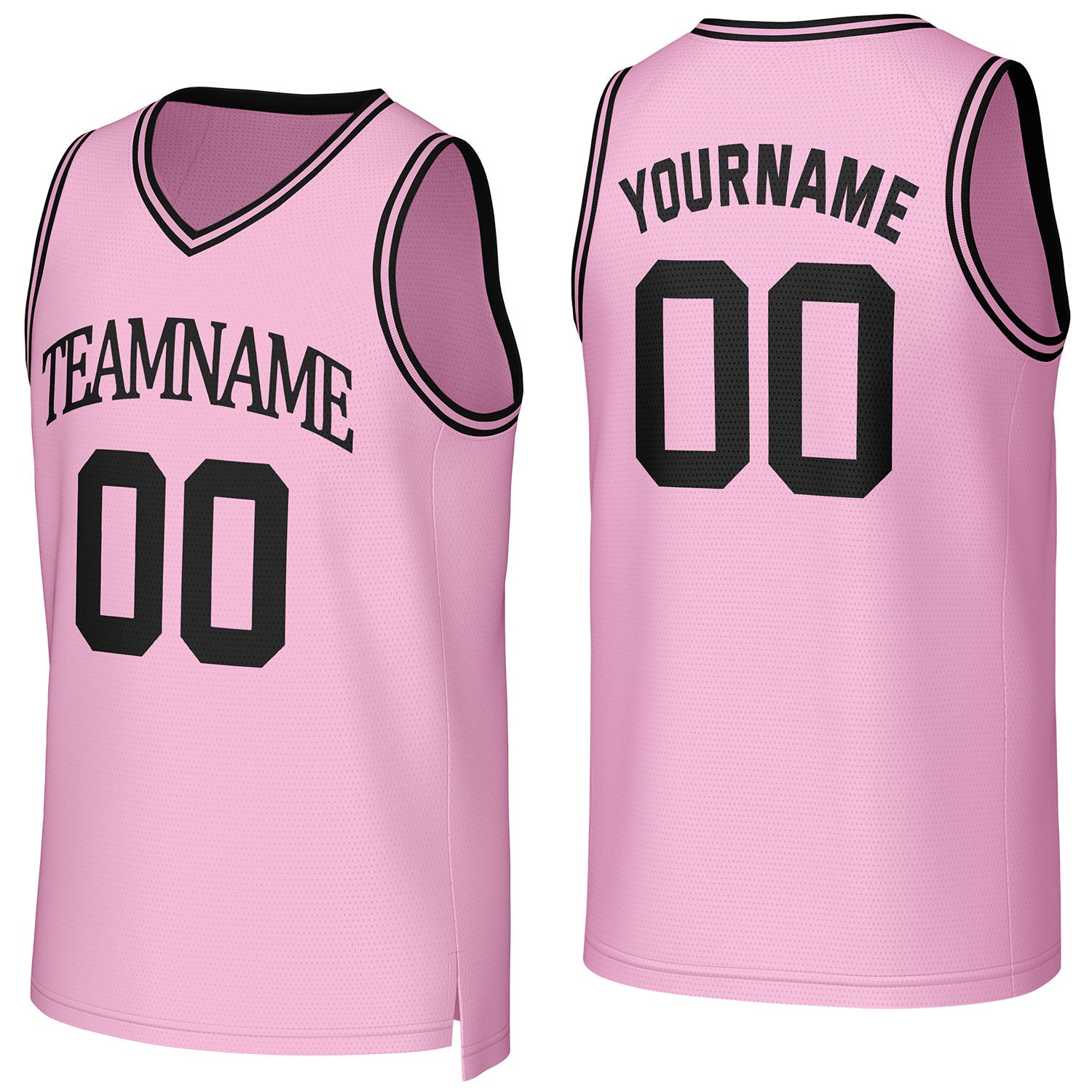 Custom light pink basketball jersey with logo, personalized name & number, team uniform for men women youth game practice - Vosoli