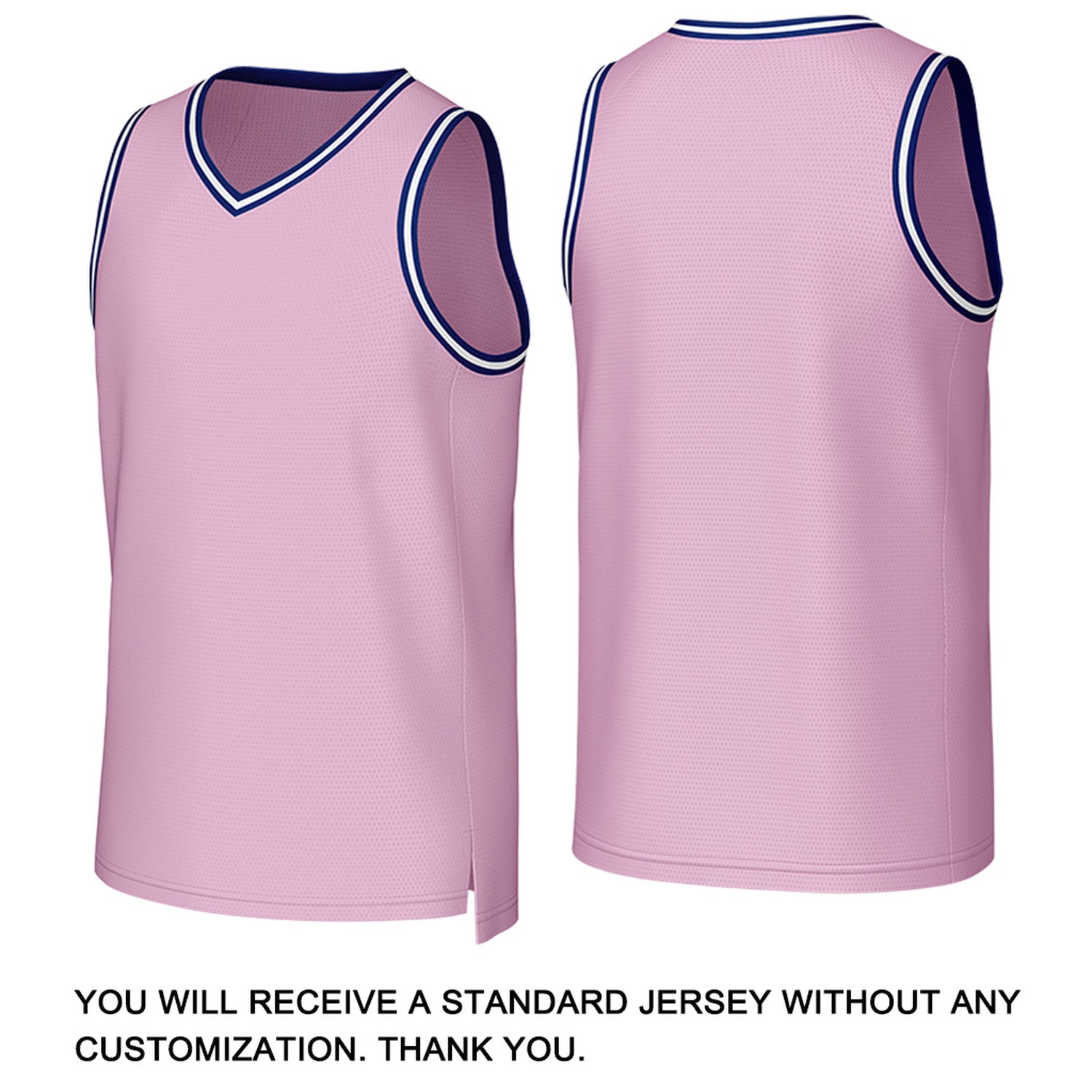 Custom Light Pink & Navy Mesh Basketball Jersey | Personalized Team Uniform for youth & adults