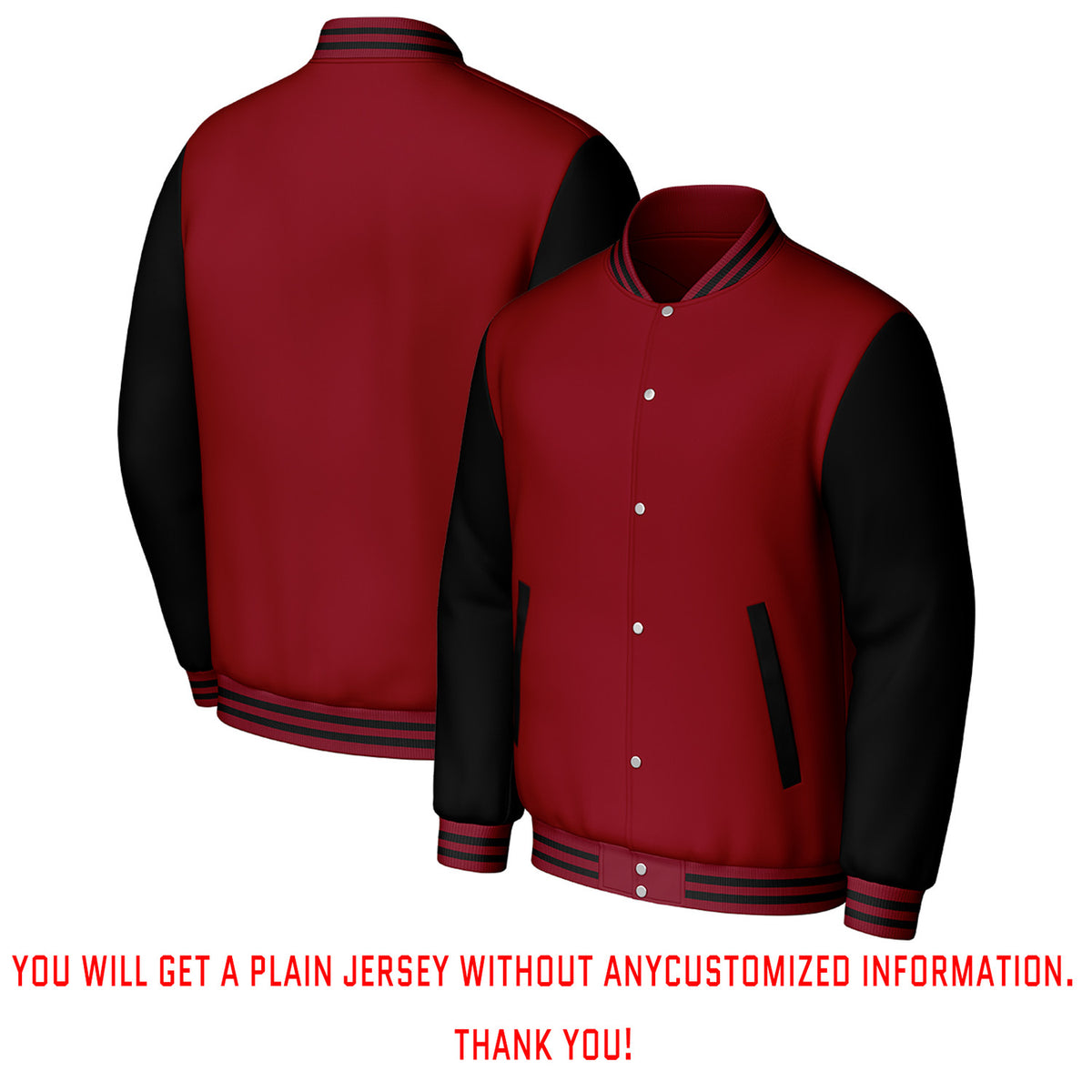 Custom Maroon & Black Varsity Baseball Jacket | Personalized Letterman Baseball Bomber for Adult & Youth