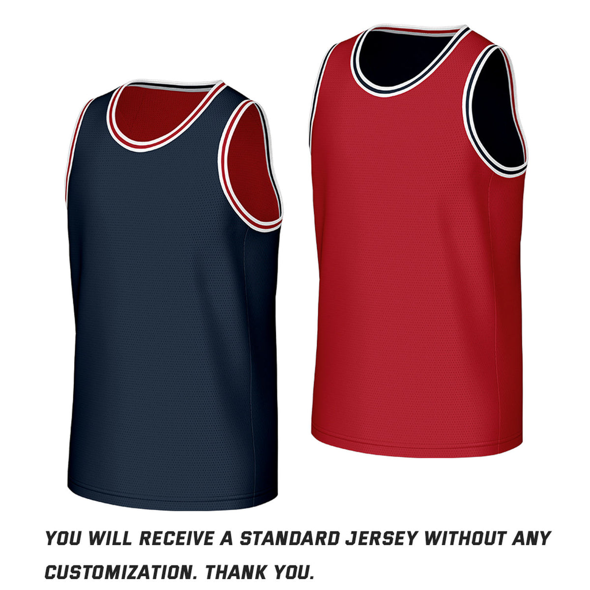 Custom Classic Double Trim Reversible Basketball Jersey Navy & Red Mesh Team Uniform for Adult Youth