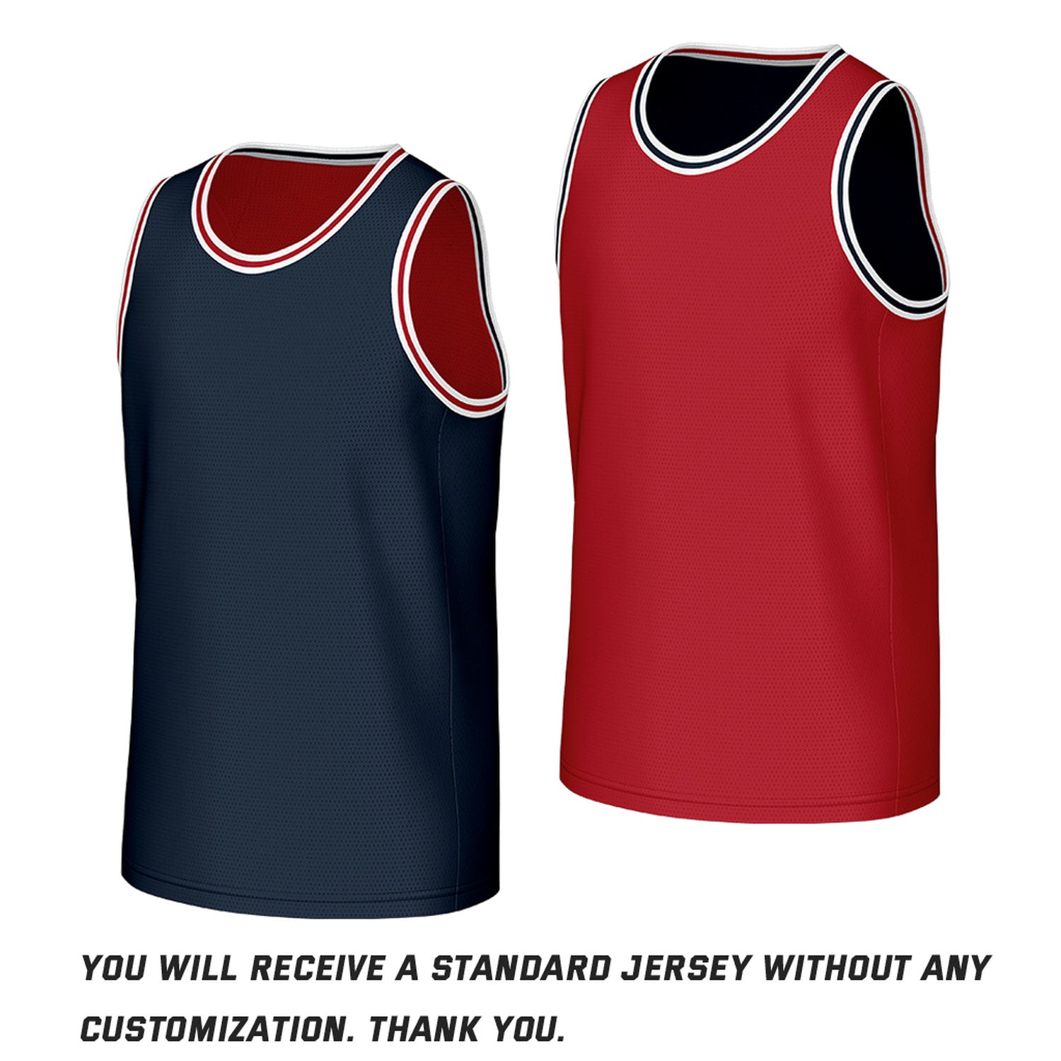 Custom Classic Double Trim Reversible Basketball Jersey Navy & Red Mesh Team Uniform for Adult Youth