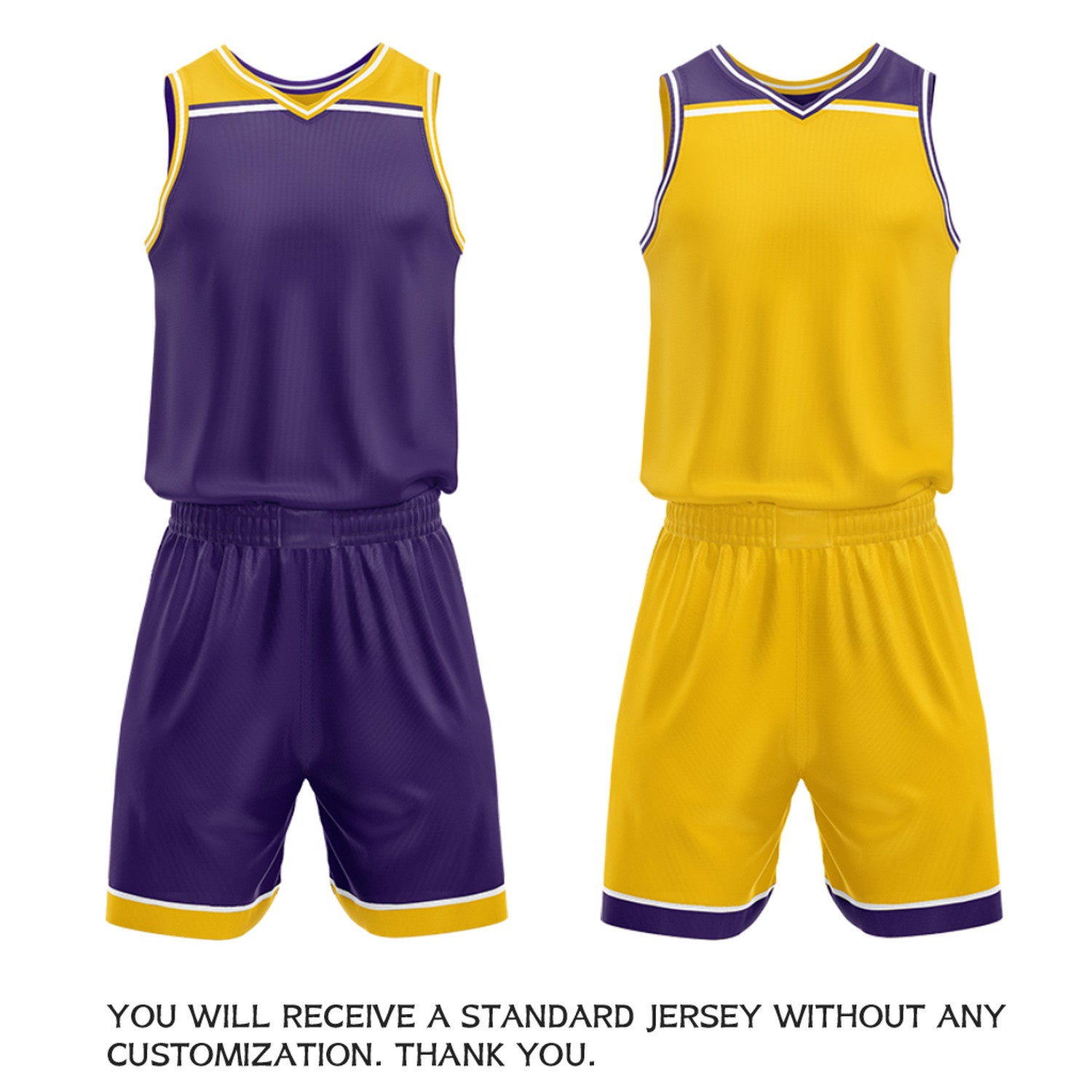 Custom Purple & Gold Double Sided Basketball Jersey Set | Wholesale Team Uniform