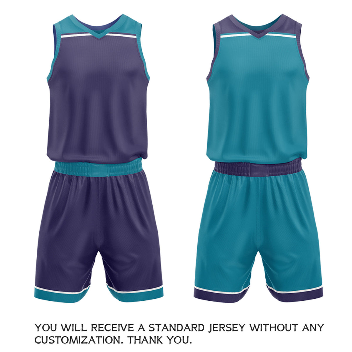 Custom Purple & Teal Double Sided Basketball Jersey Set | Wholesale Team Uniform