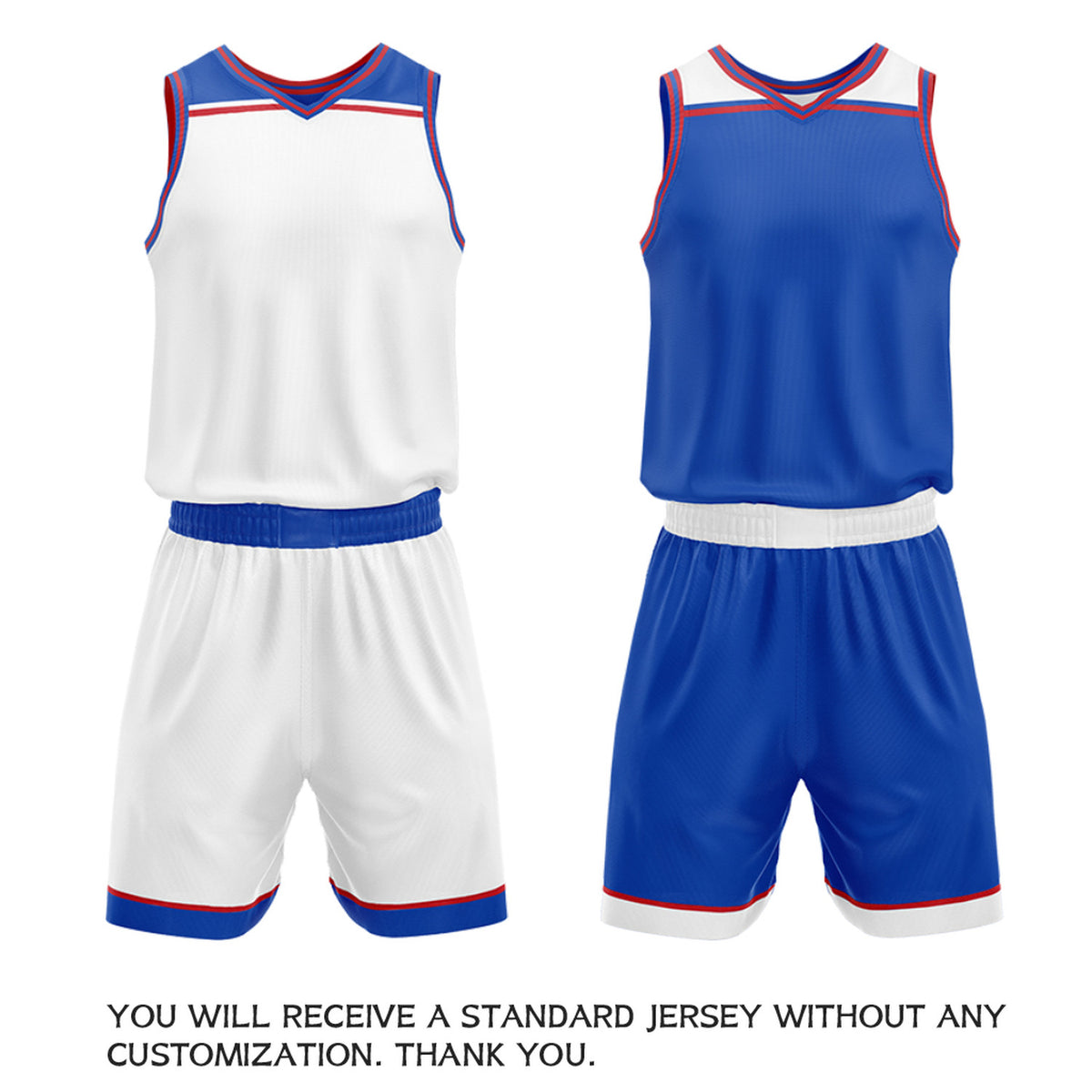 Custom Royal Blue & White Double Sided Basketball Jersey Set | Wholesale Team Uniform