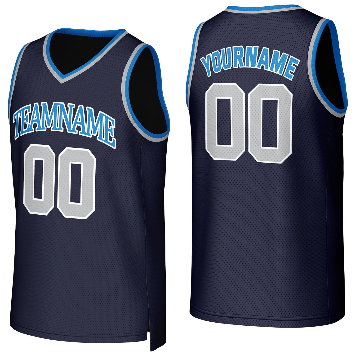 Custom navy blue basketball jersey with logo, personalized name & number, team uniform for men women youth game practice - Vosoli