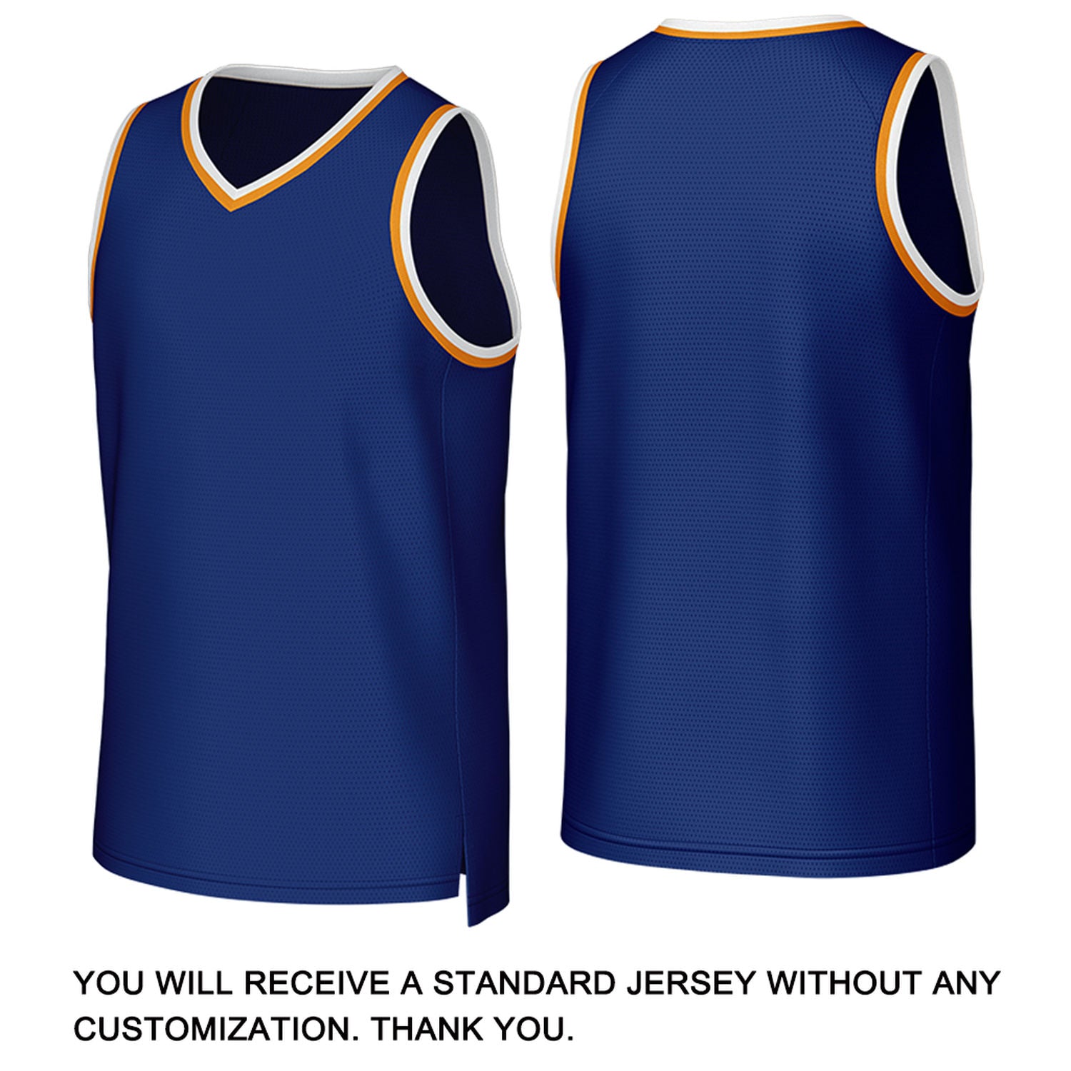 Custom Navy Blue & Orange Mesh Basketball Jersey | Personalized Name & Number Team Uniform