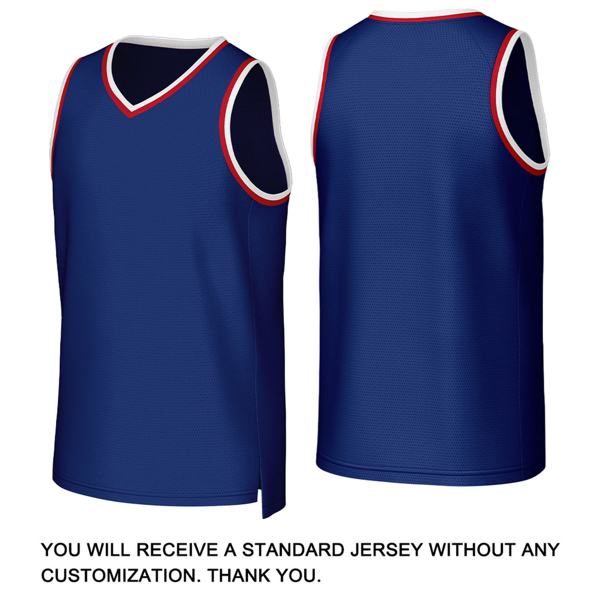 Custom Navy Blue & Red Basketball Jersey | Personalized Name & Number Team Uniform