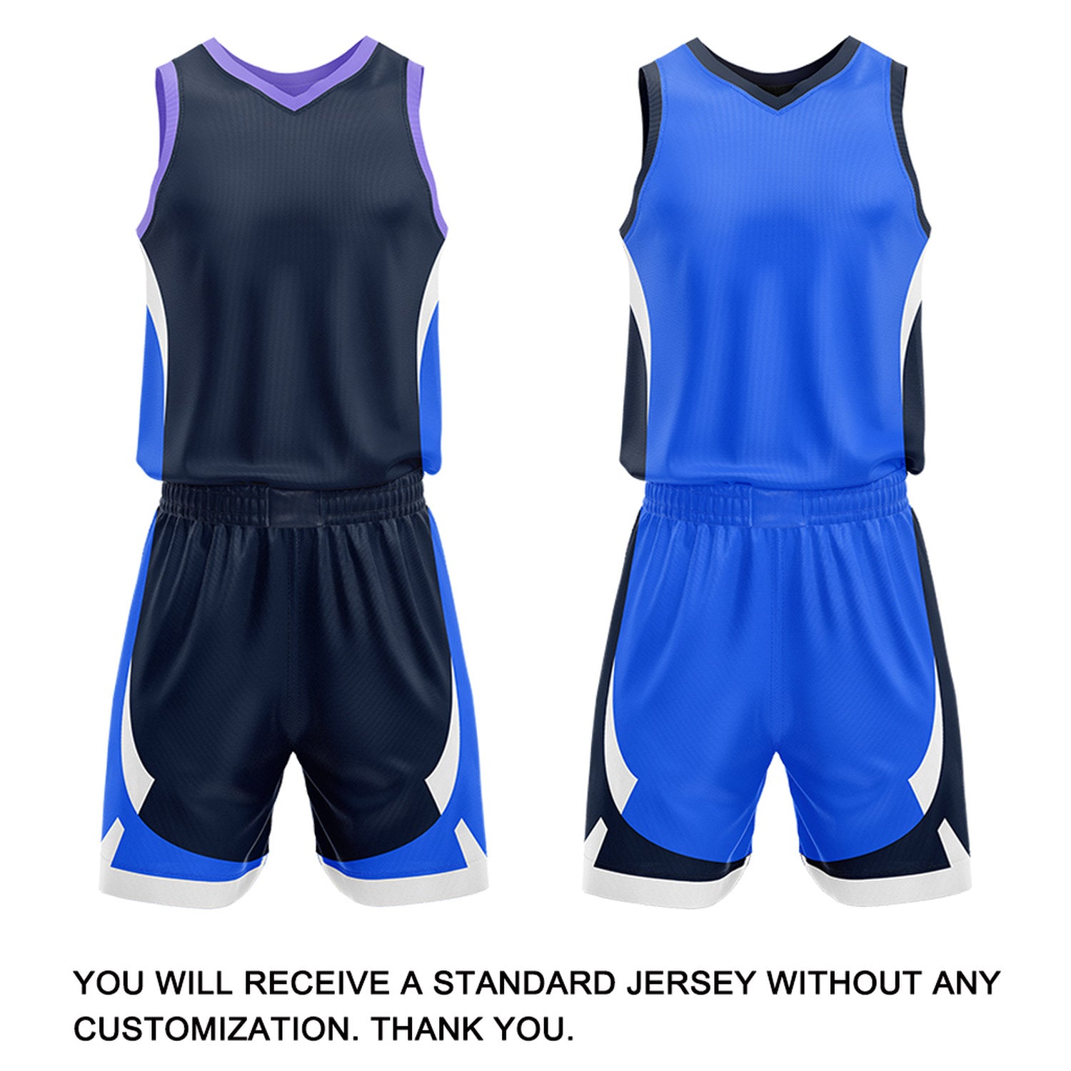 Custom Navy Blue Reversible Basketball Jersey Set | Personalized Name Number Mesh Sports Uniform